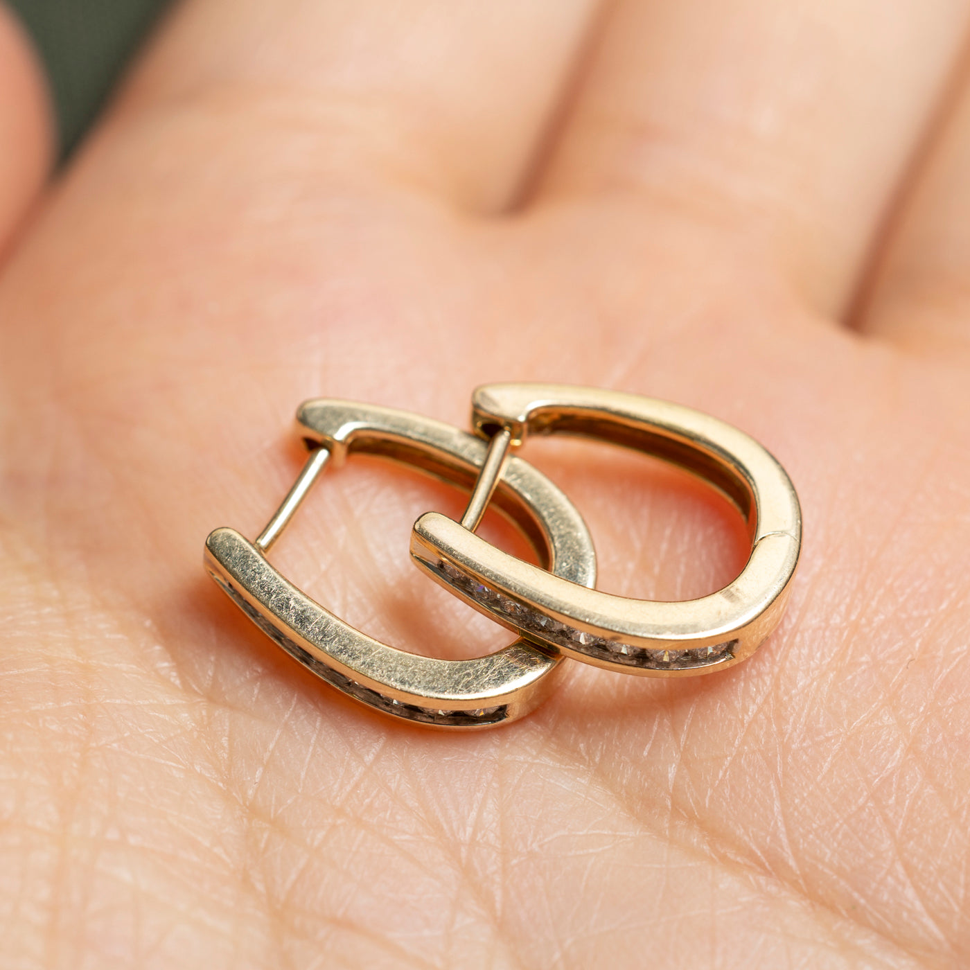 Channel Set Diamond Hoop Earrings | 0.20ctw