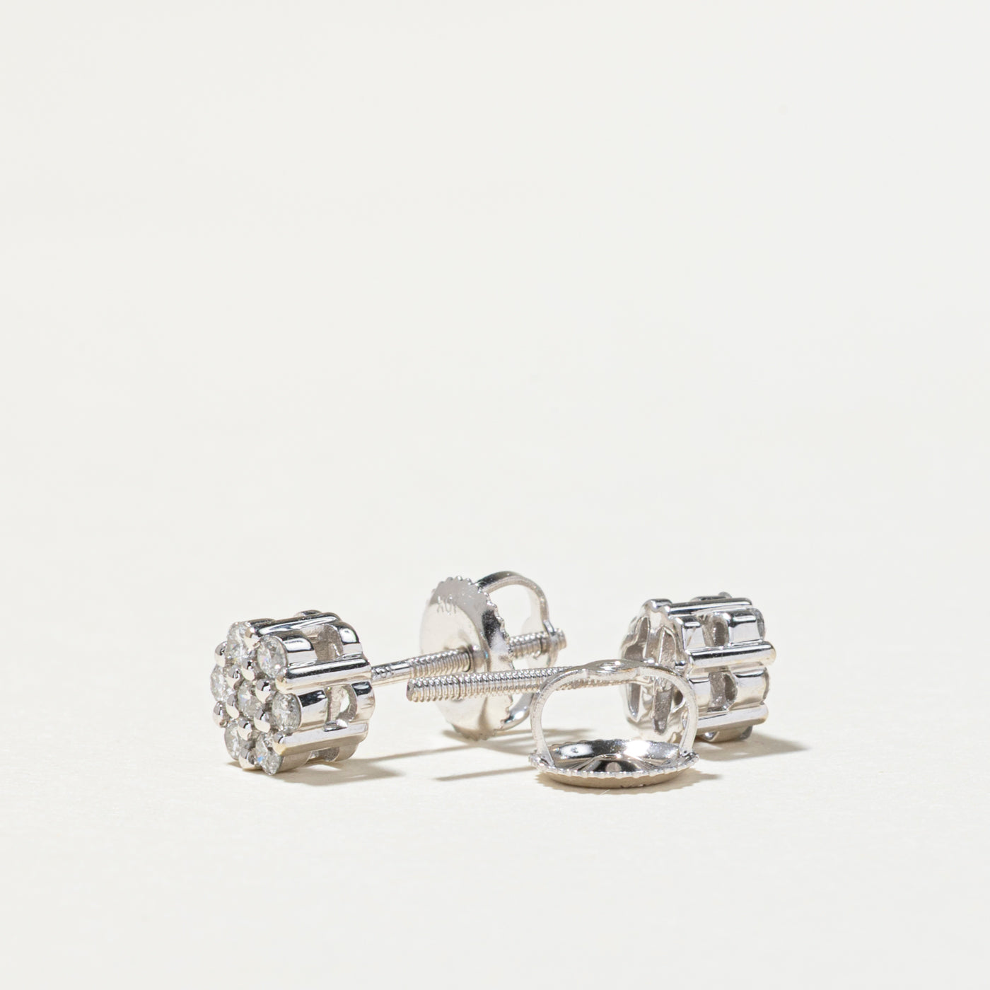 Diamond Cluster Stud Earrings | 0.28ctw