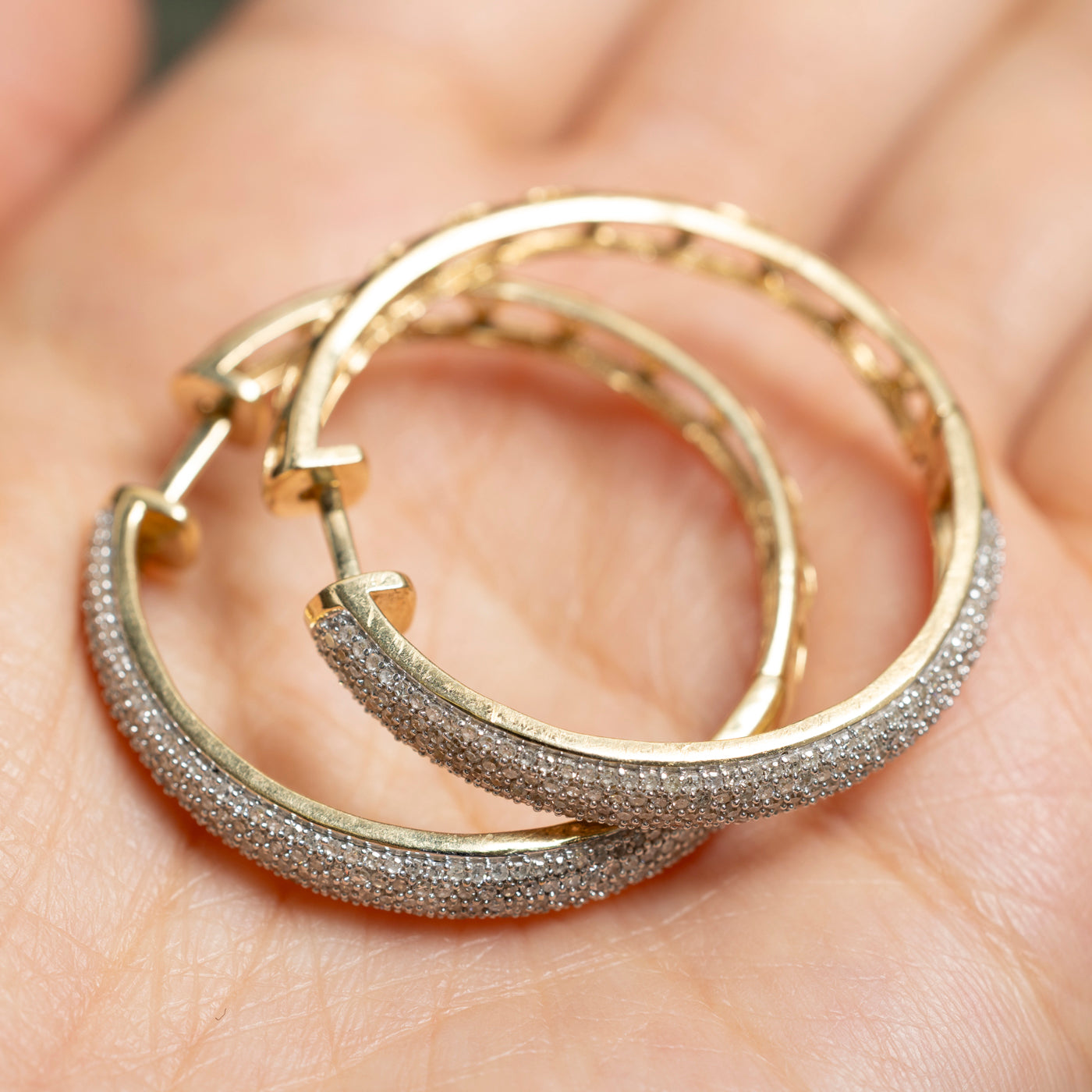 Micro Pavé Set Diamond Hoop Earrings | 3.60ctw