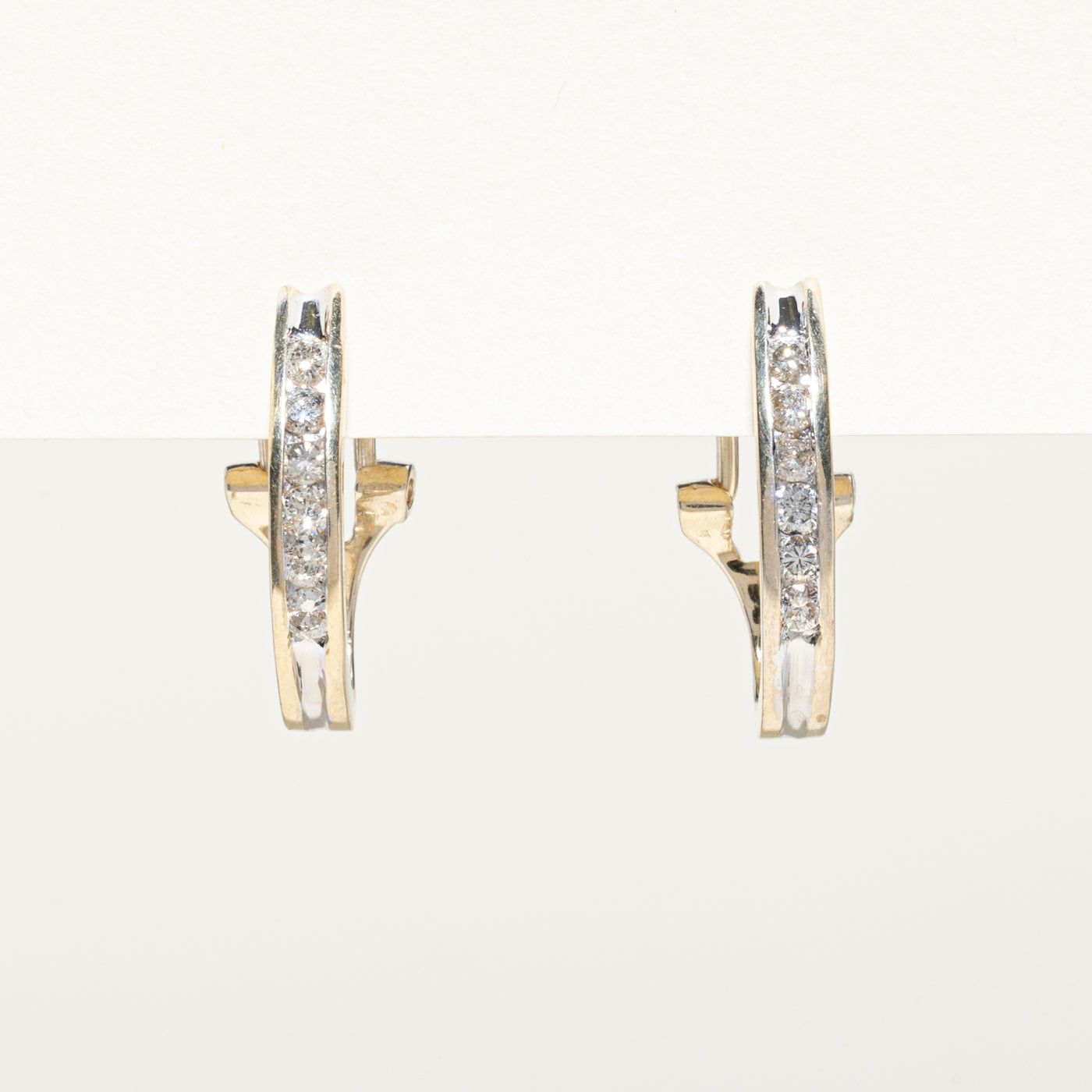 Channel Set Diamond Huggie Earrings | 0.48ctw