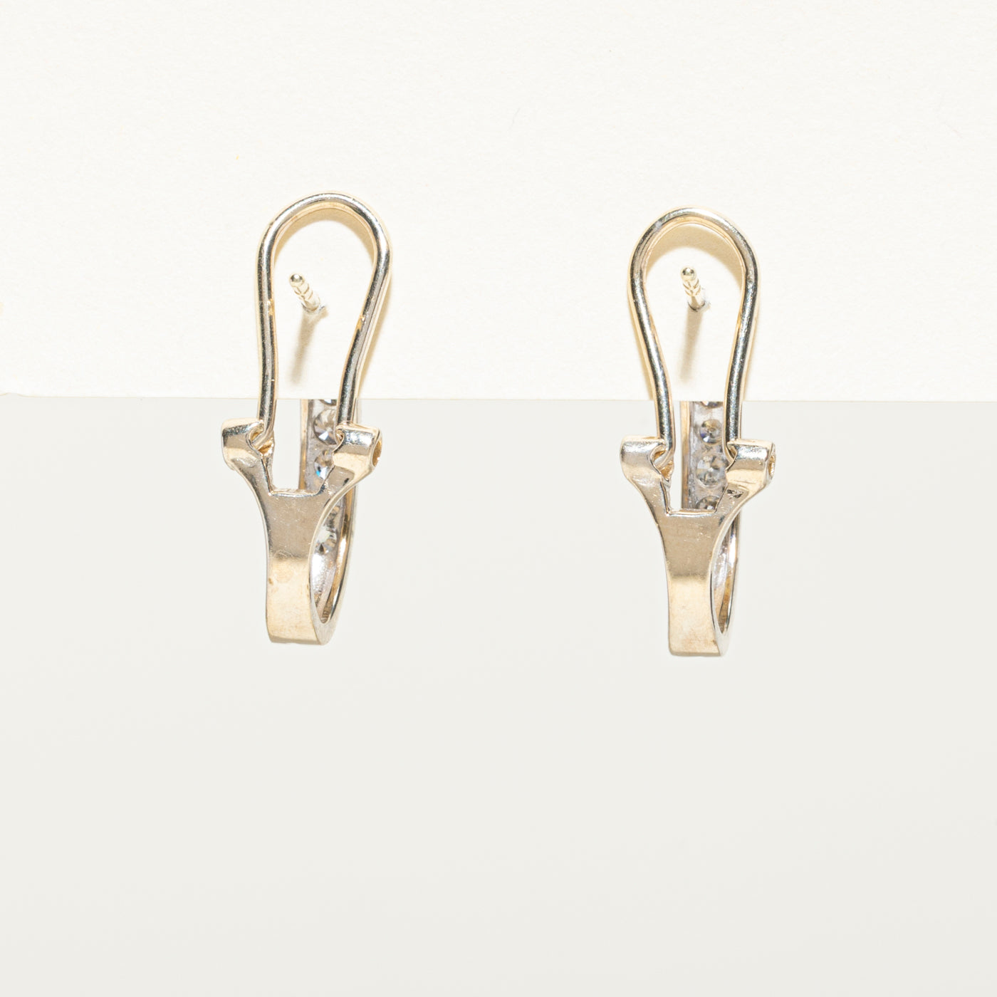 Channel Set Diamond Huggie Earrings | 0.48ctw