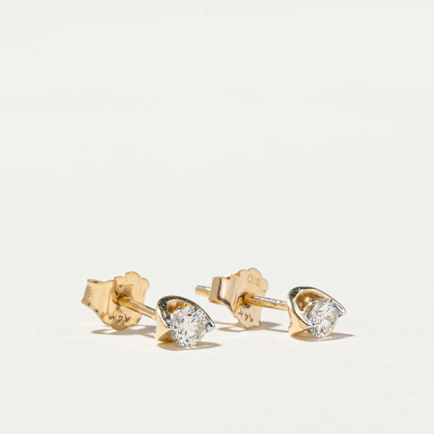 Solitaire Diamond Stud Earrings | 0.63ctw