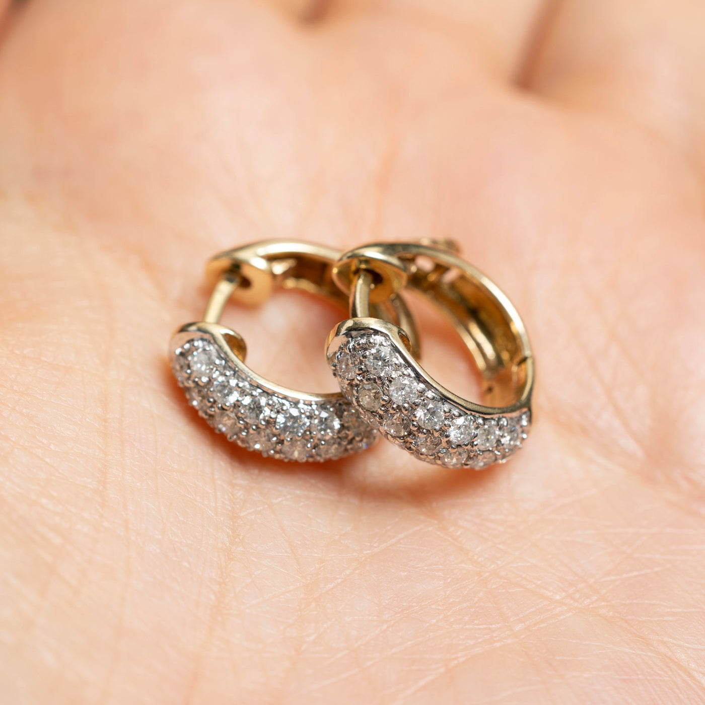 Pavé Set Diamond Hoop Earrings | 0.95ctw