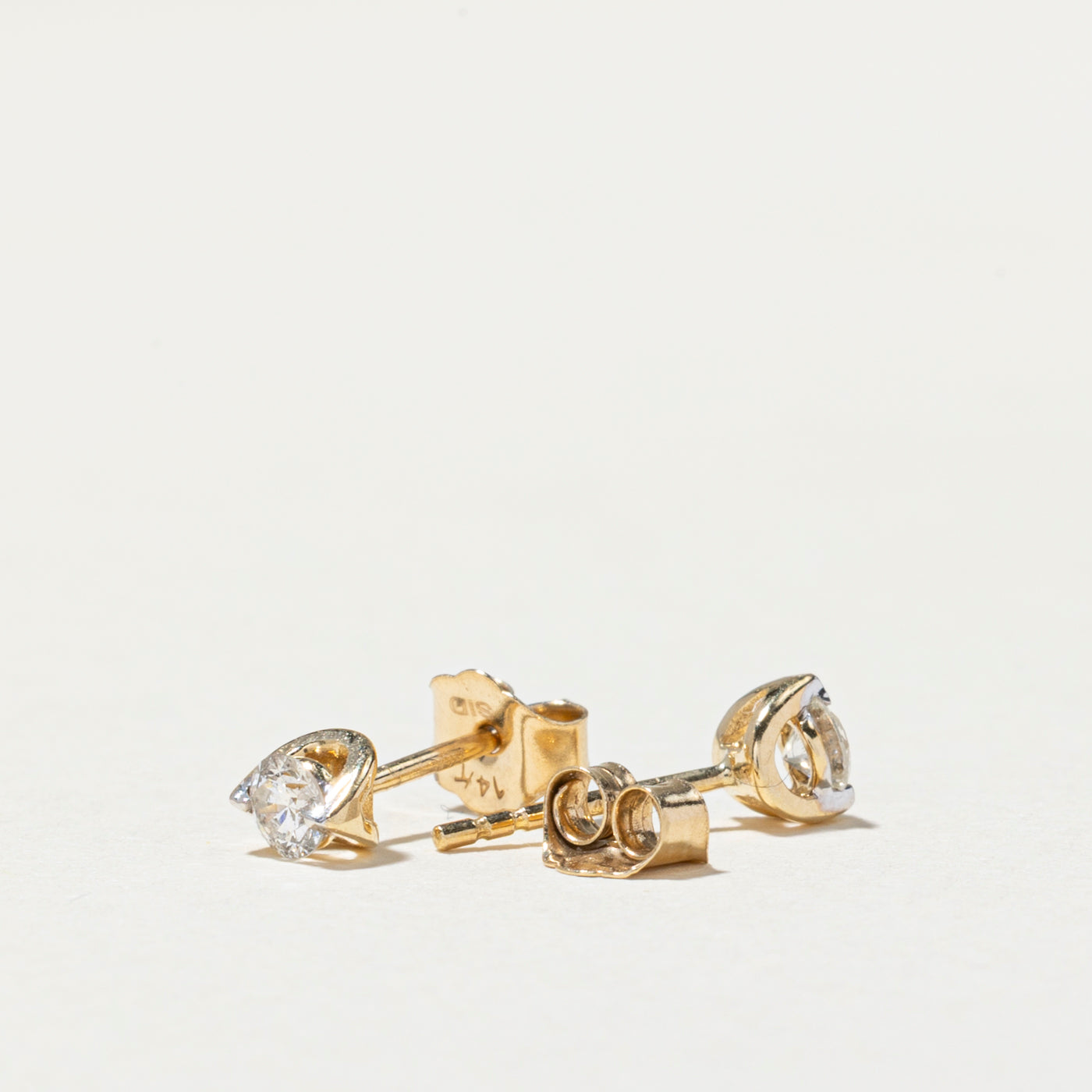 Solitaire Diamond Stud Earrings | 0.63ctw