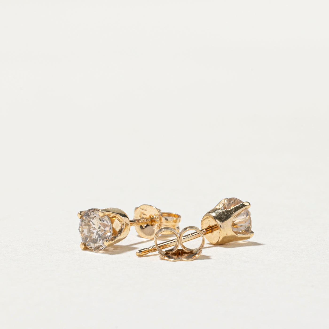 Solitaire Brown Diamond Stud Earrings | 0.58ctw