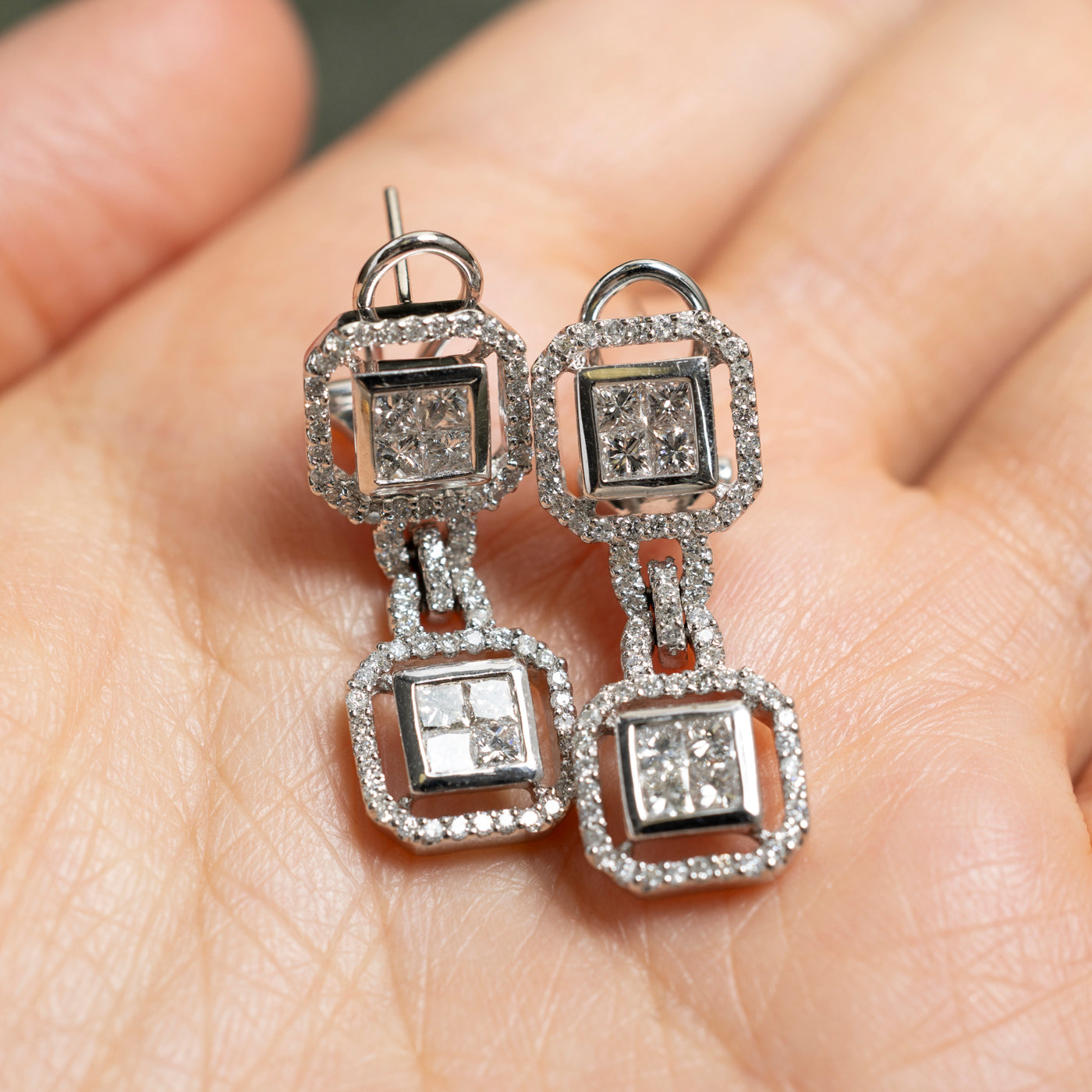 Illusion Set Diamond Drop Earrings | 1.00ctw