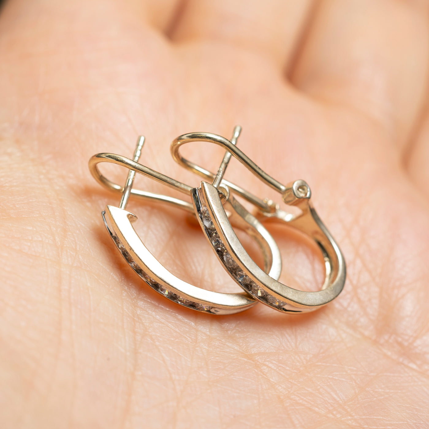 Channel Set Diamond Huggie Earrings | 0.48ctw