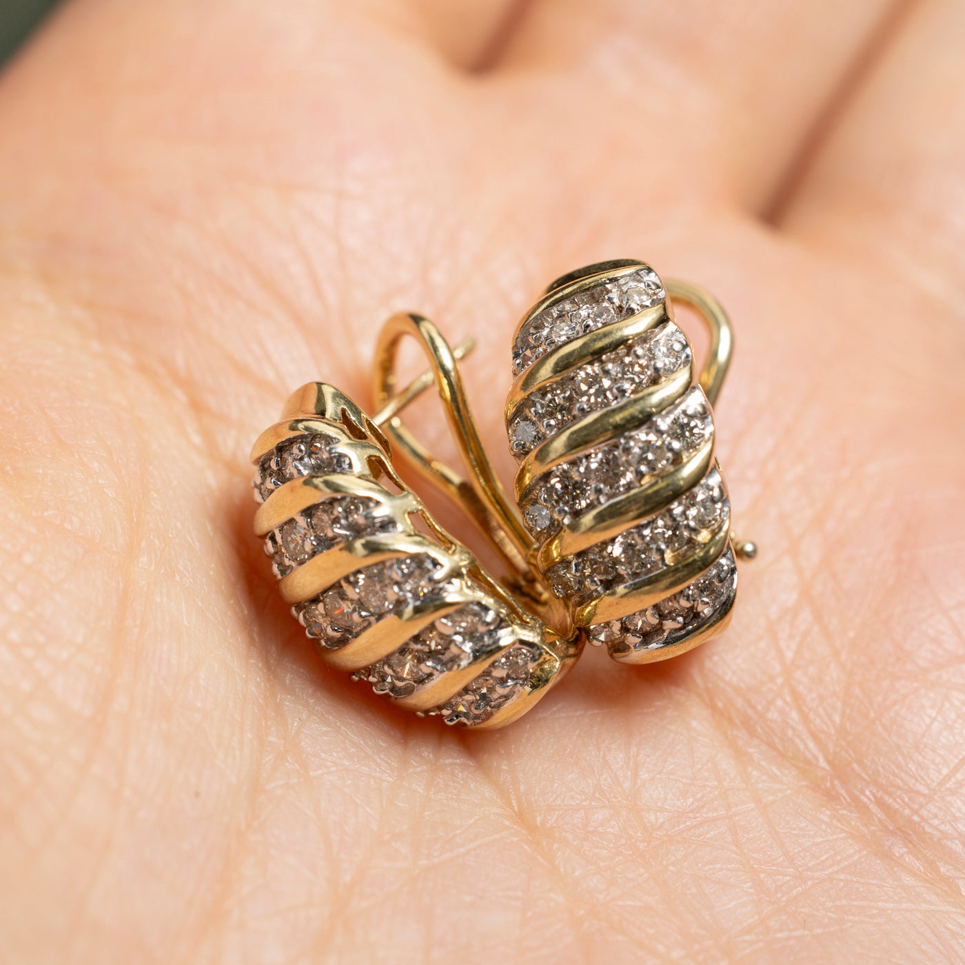 Boucles d'oreilles puces croissant en diamant | 1,00 ct