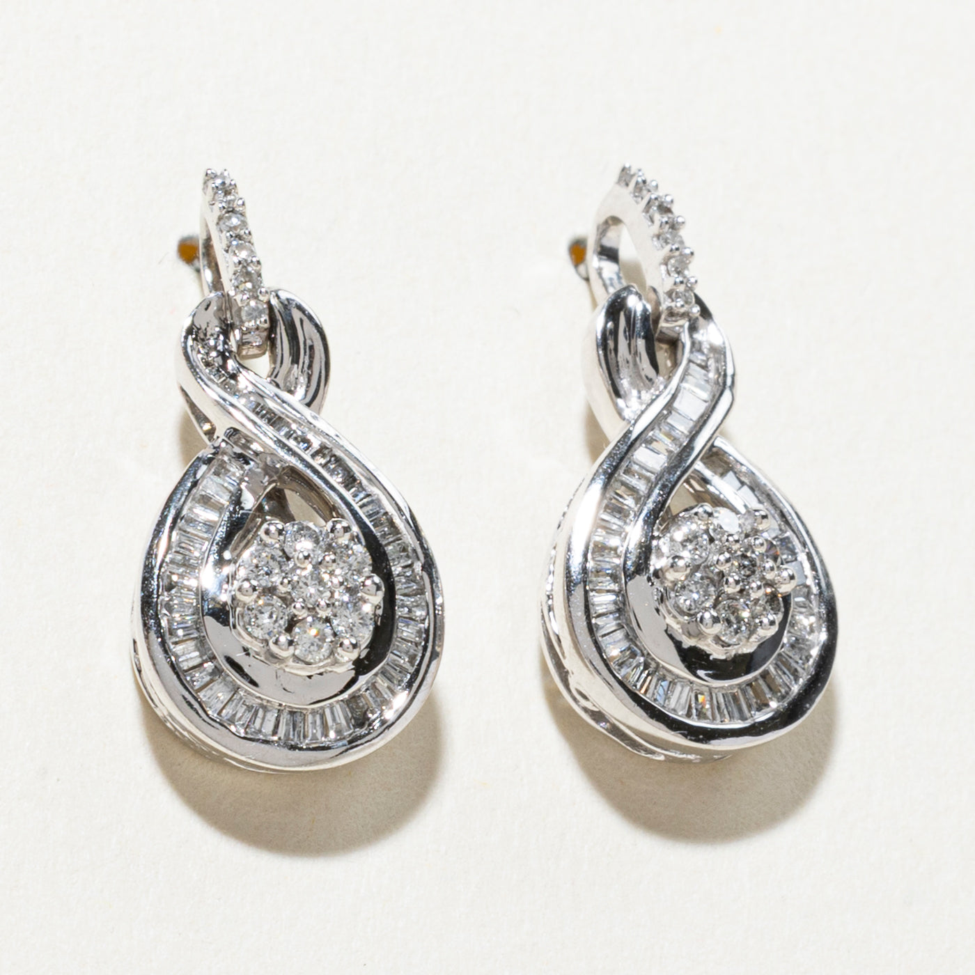 Diamond Cluster Drop Earrings | 0.50ctw