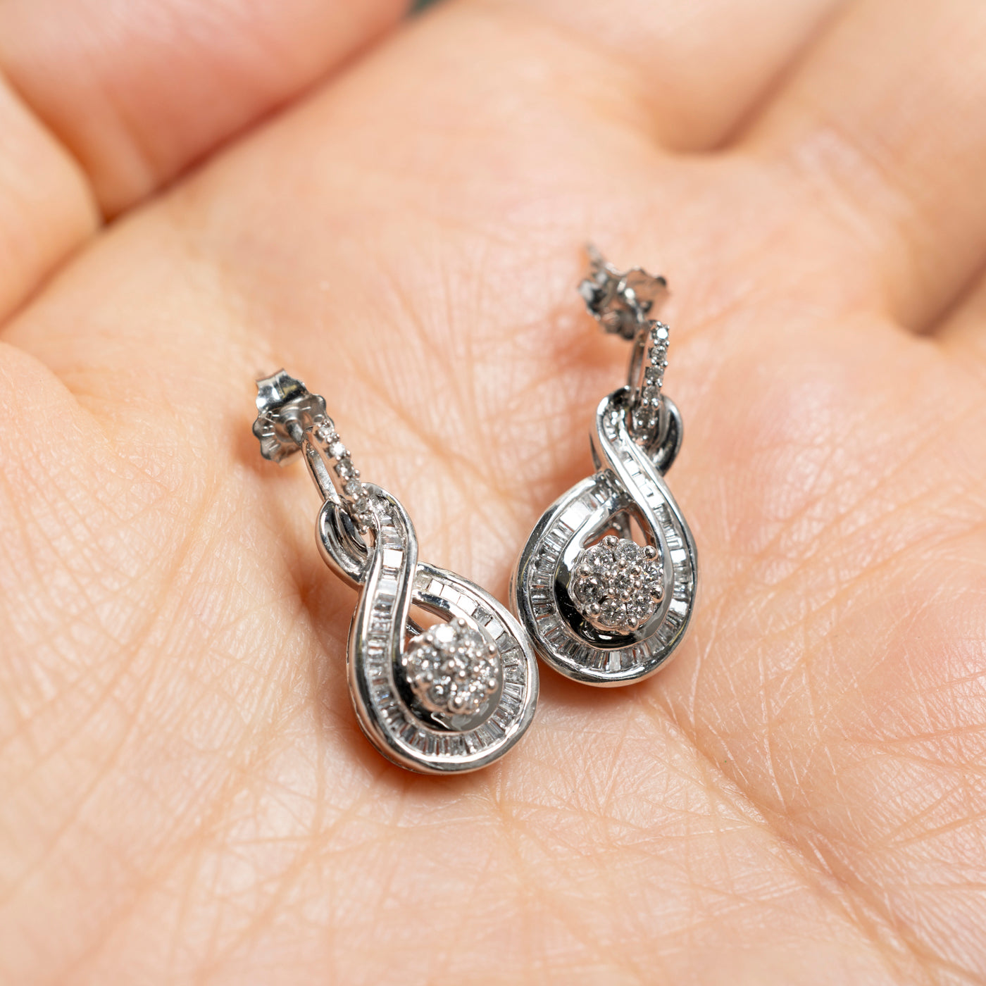 Diamond Cluster Drop Earrings | 0.50ctw