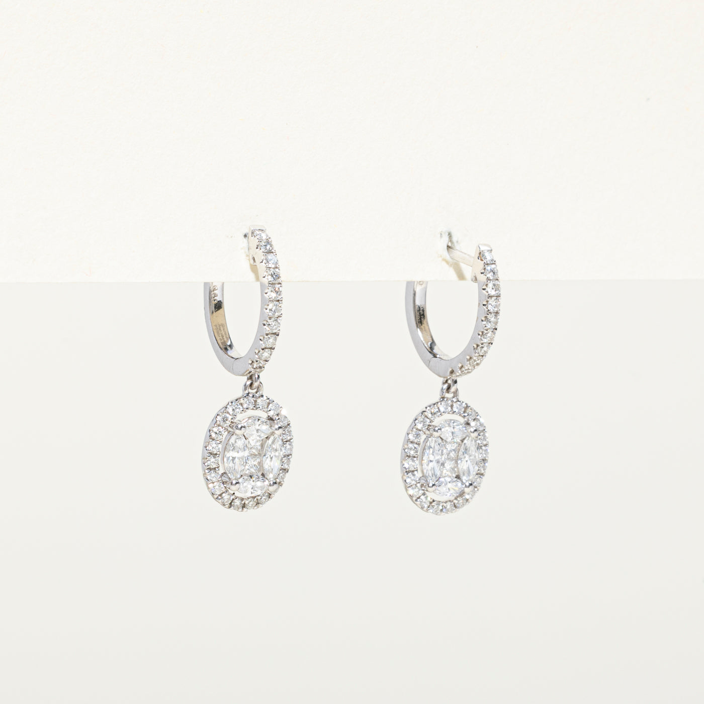 Illusion Set Diamond Halo Drop Earrings | 0.68ctw