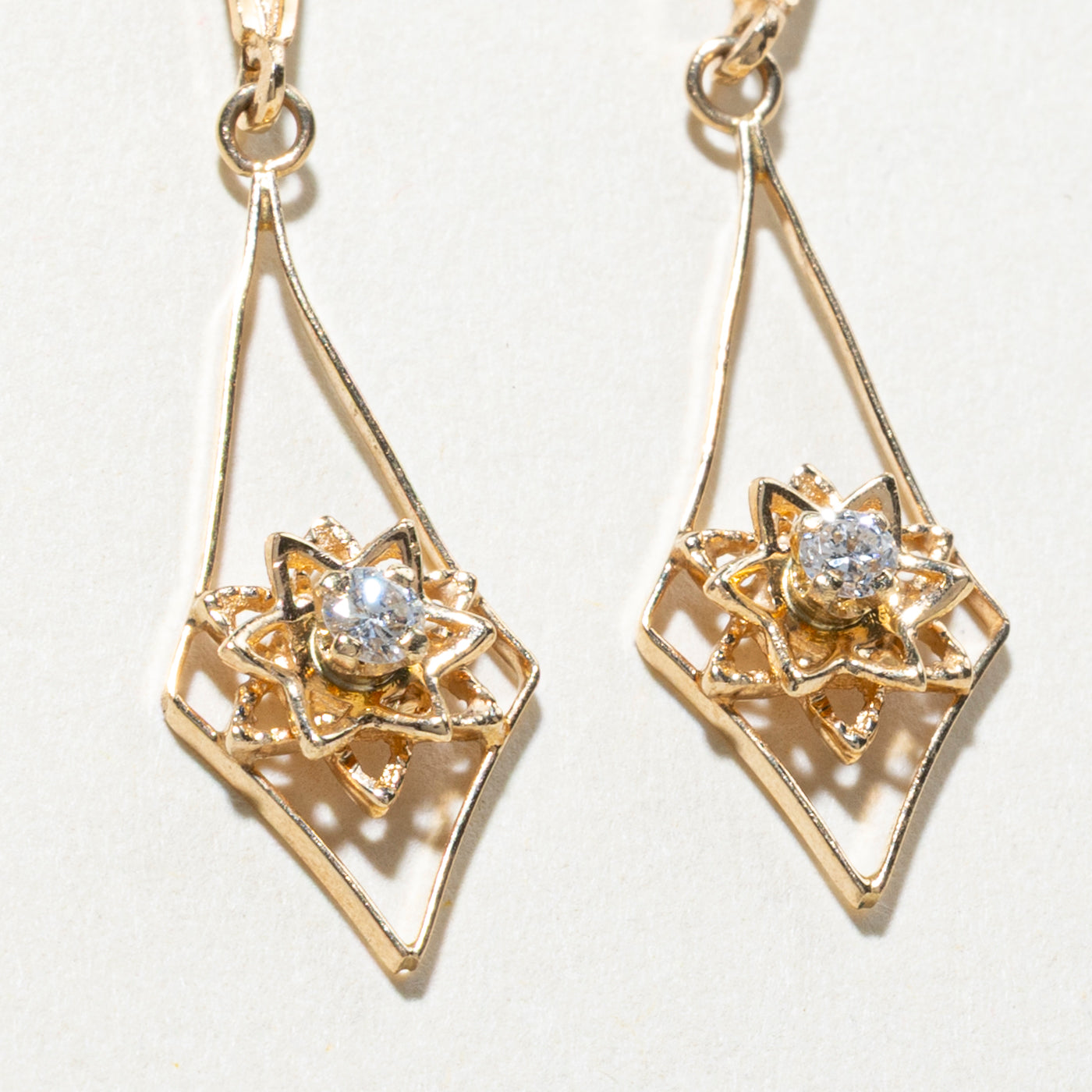 Diamond Flower Drop Earrings | 0.12ctw