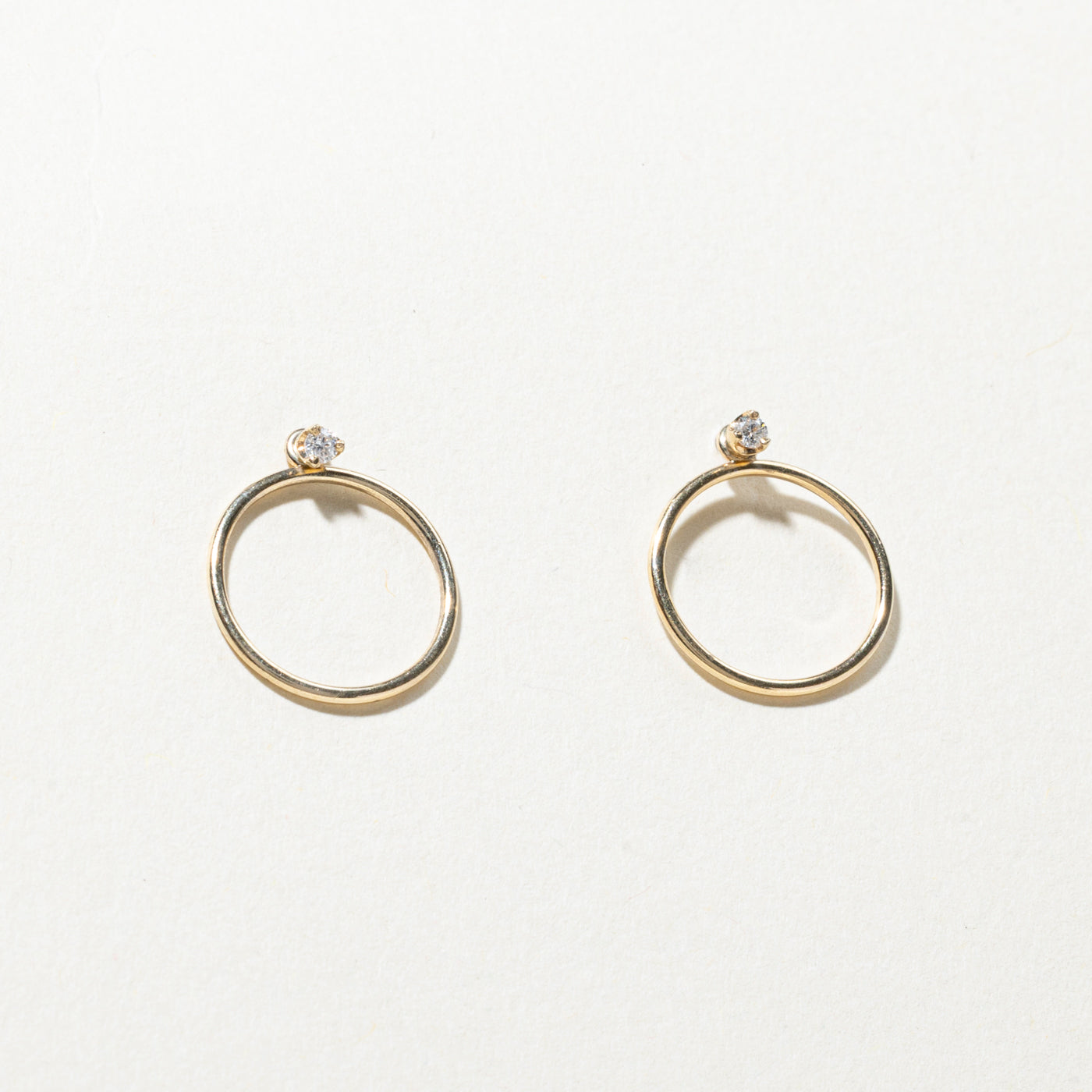 Diamond Stud & Circle Jacket Earrings | 0.06ctw