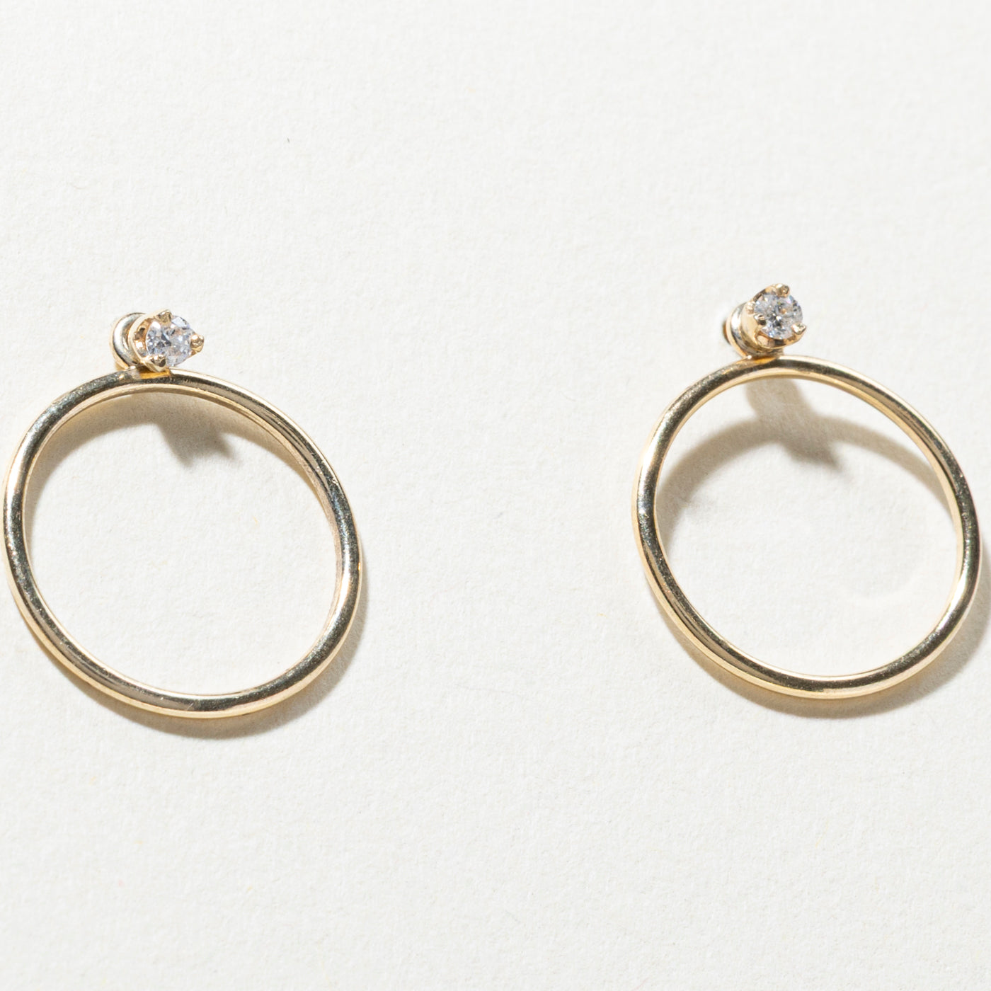 Diamond Stud & Circle Jacket Earrings | 0.06ctw