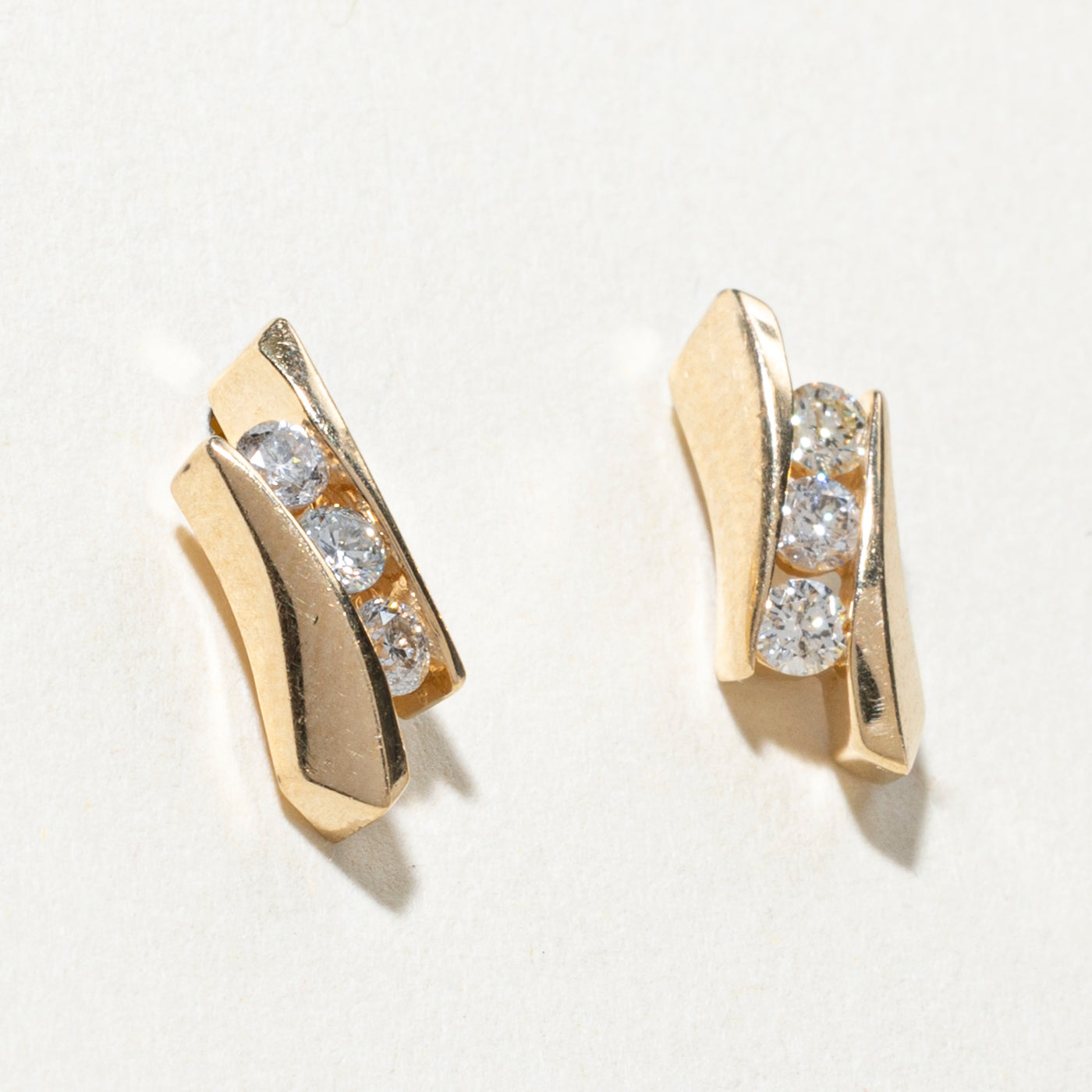 Channel Set Diamond Stud Earrings | 0.30ctw