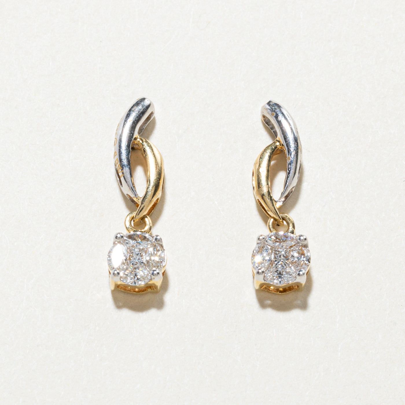 Diamond Cluster Drop Earrings | 0.34ctw
