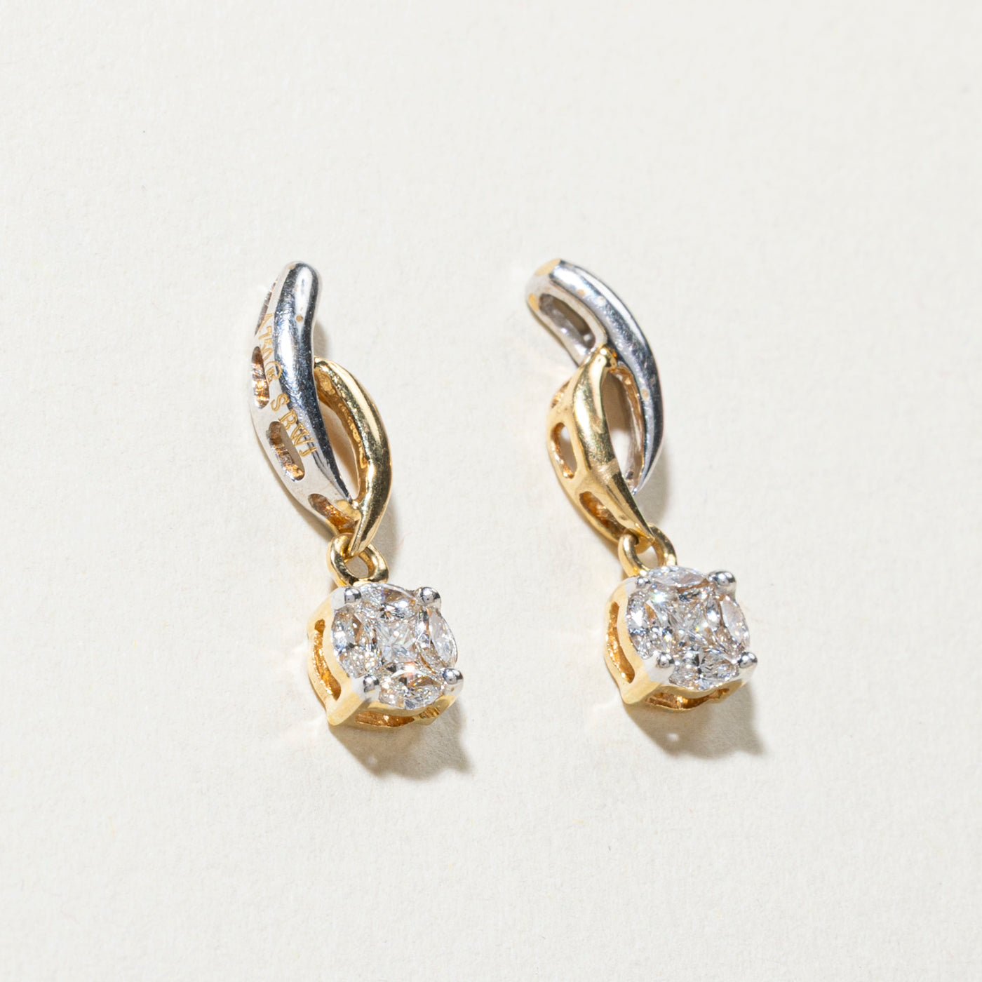 Diamond Cluster Drop Earrings | 0.34ctw