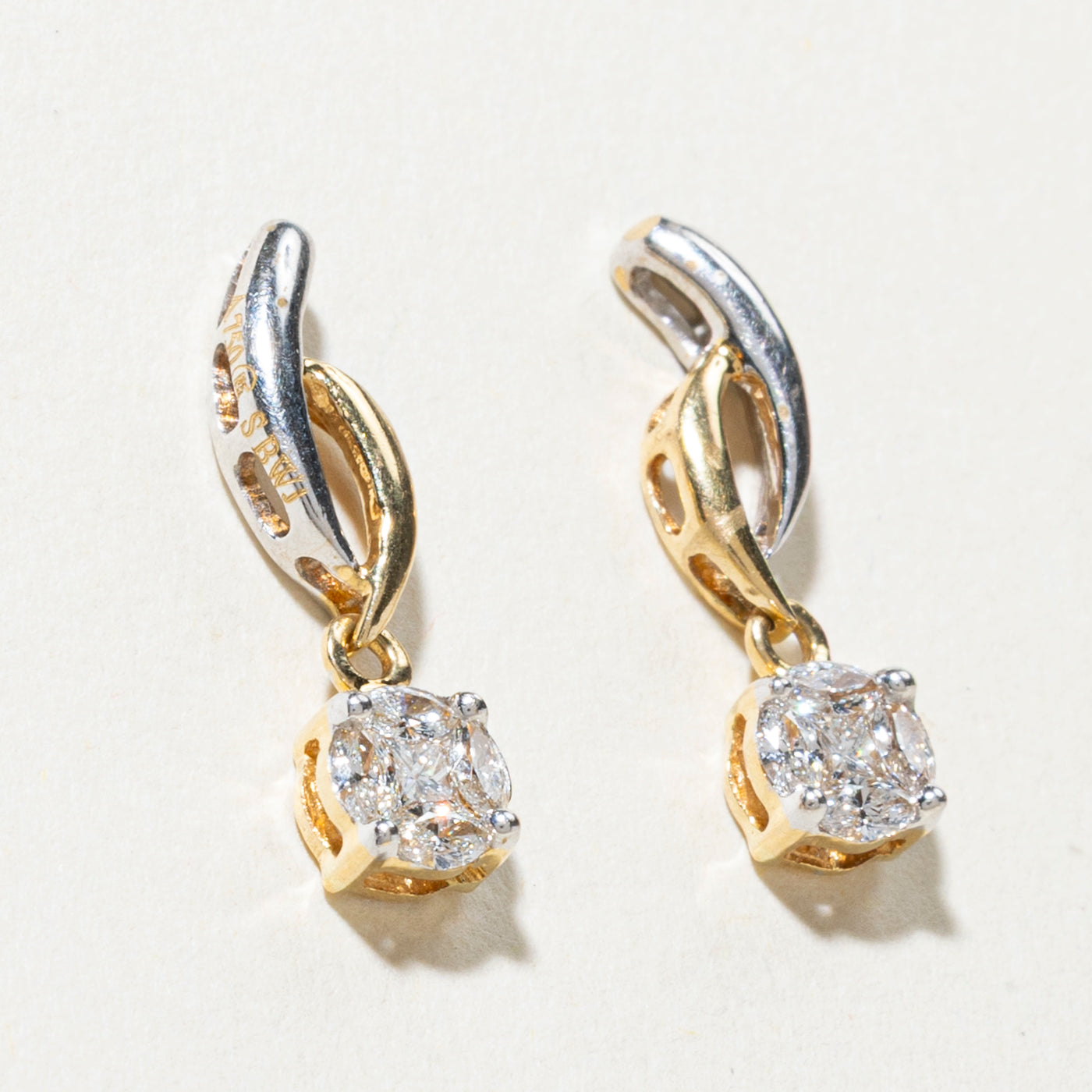 Diamond Cluster Drop Earrings | 0.34ctw