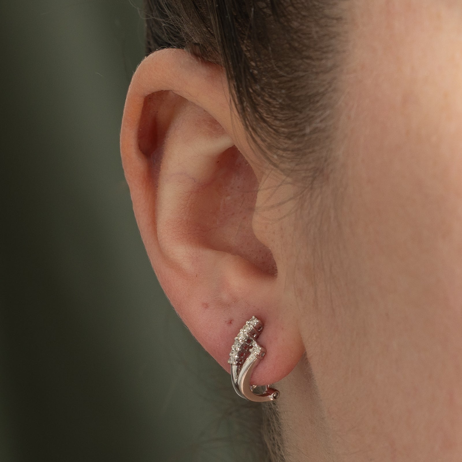 14K Diamond Huggie Earrings | 0.15ctw