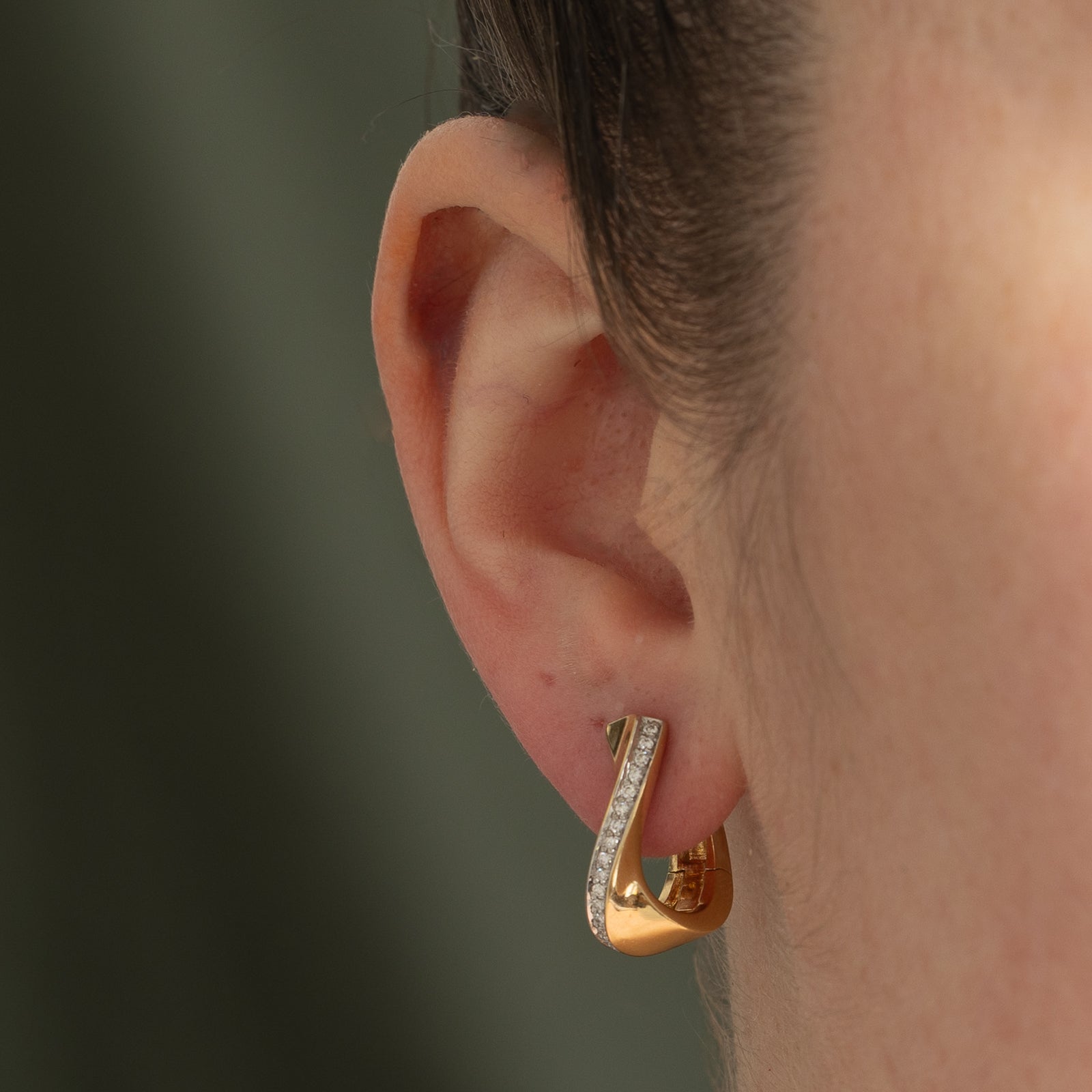 18K Diamond Hoop Earrings | 0.18ctw