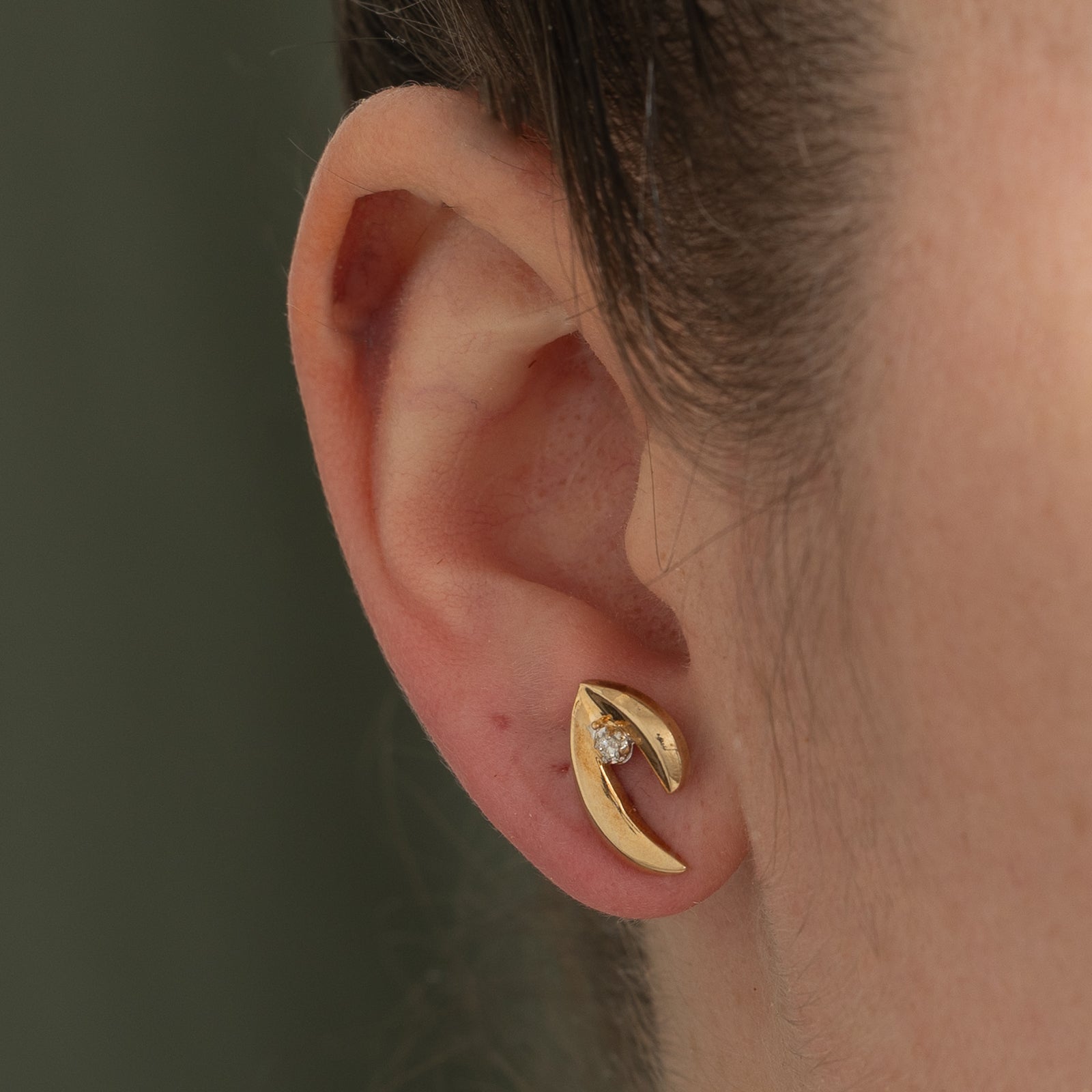 10K Diamond Abstract Stud Earrings | 0.04ctw