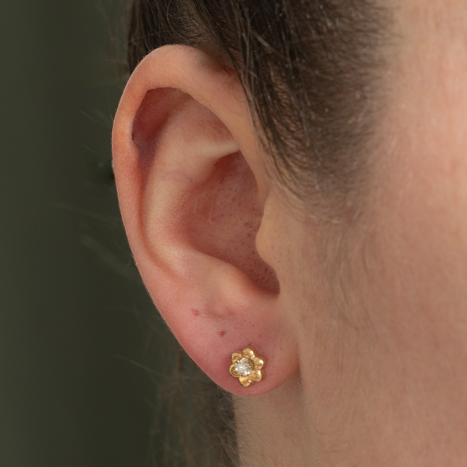 Illusion Set Diamond Floral Stud Earrings | 0.06ctw