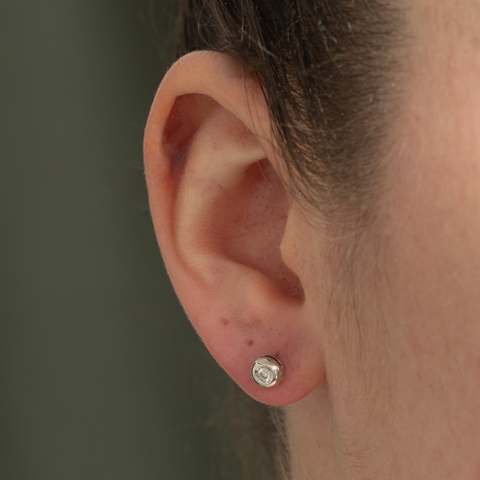 18K Bezel Set Diamond Stud Earrings | 0.10ctw