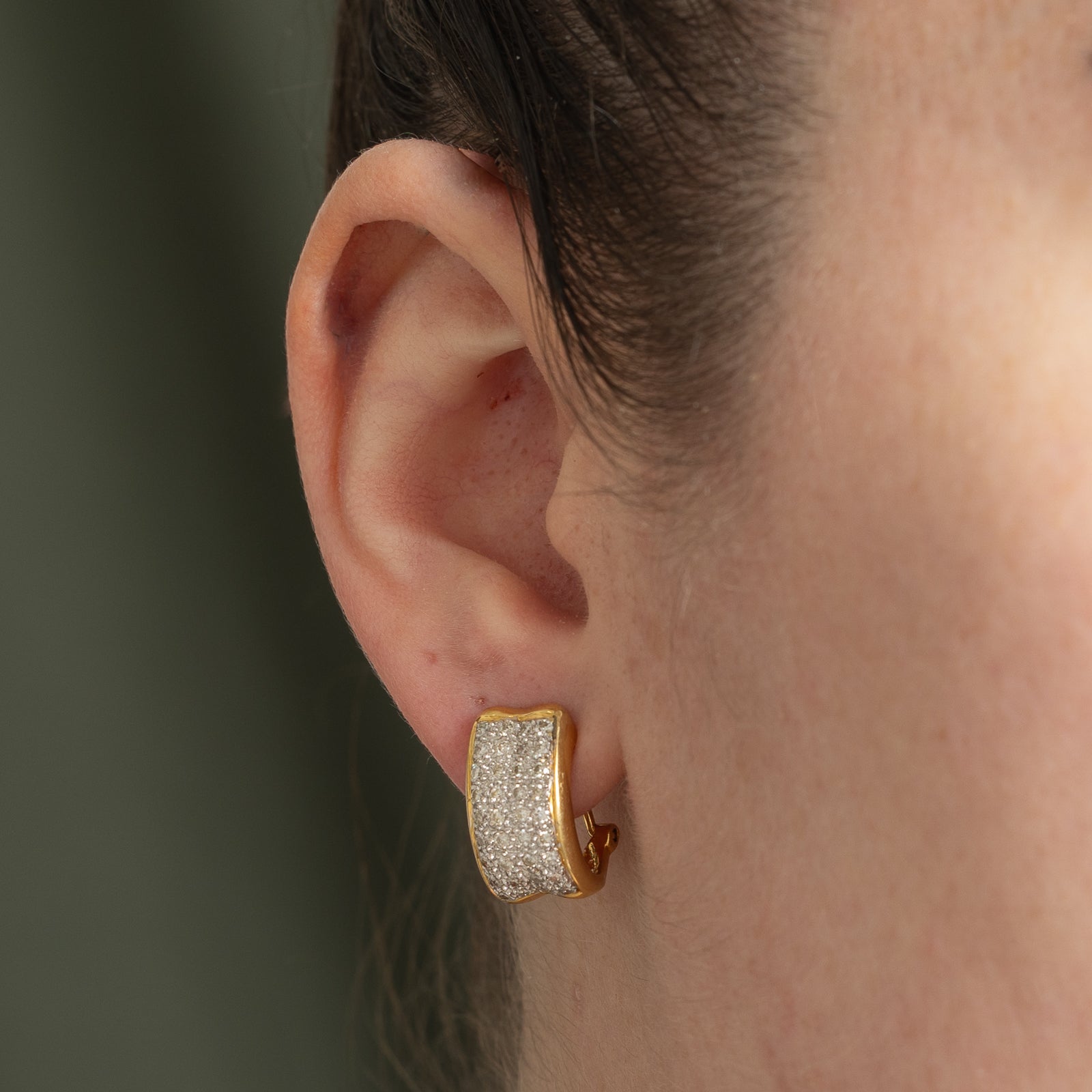 18K Diamond Grid Stud Earrings | 1.08ctw