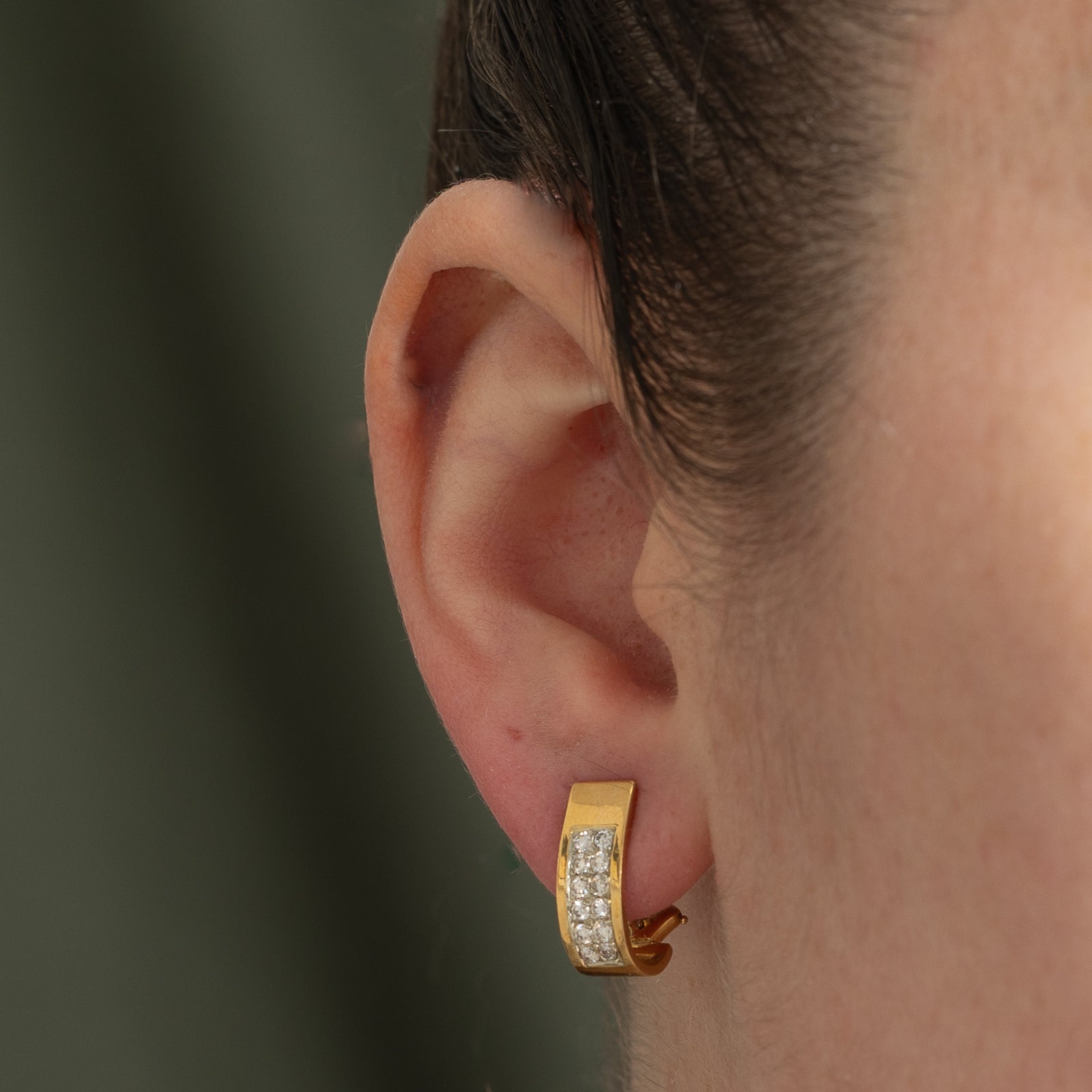 18K Diamond Grid Stud Clip On Earrings | 0.48ctw