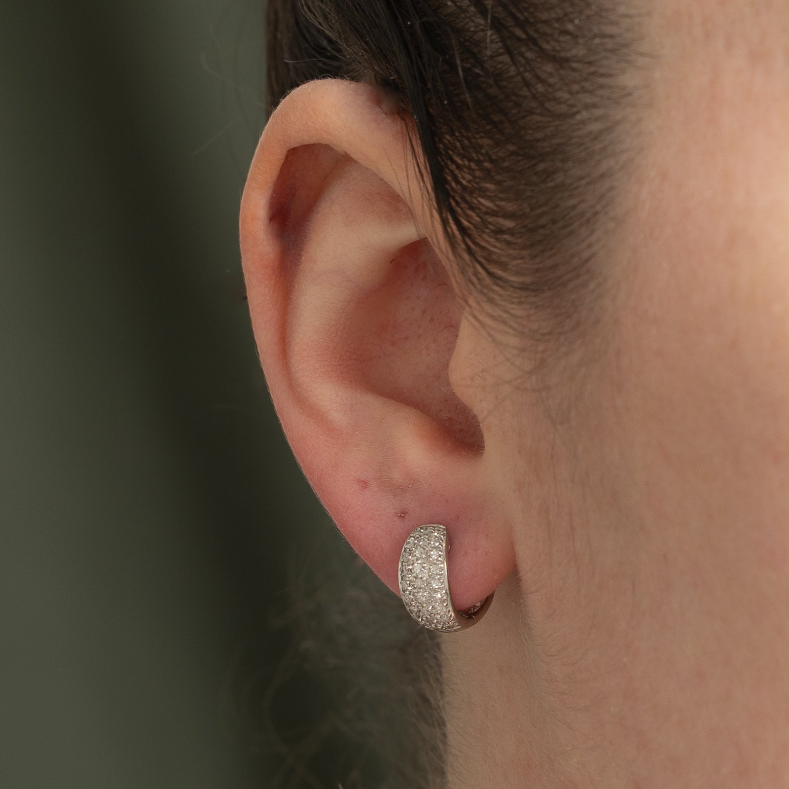 10K Diamond Cluster Huggie Earrings | 0.27ctw