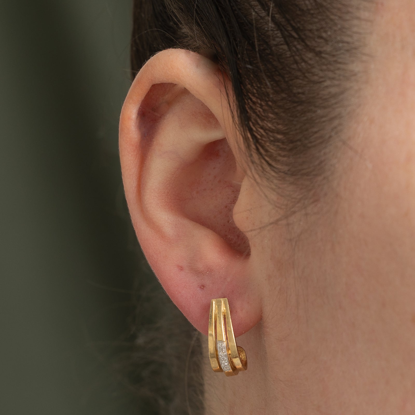 10K Diamond Hoop Earrings | 0.03ctw