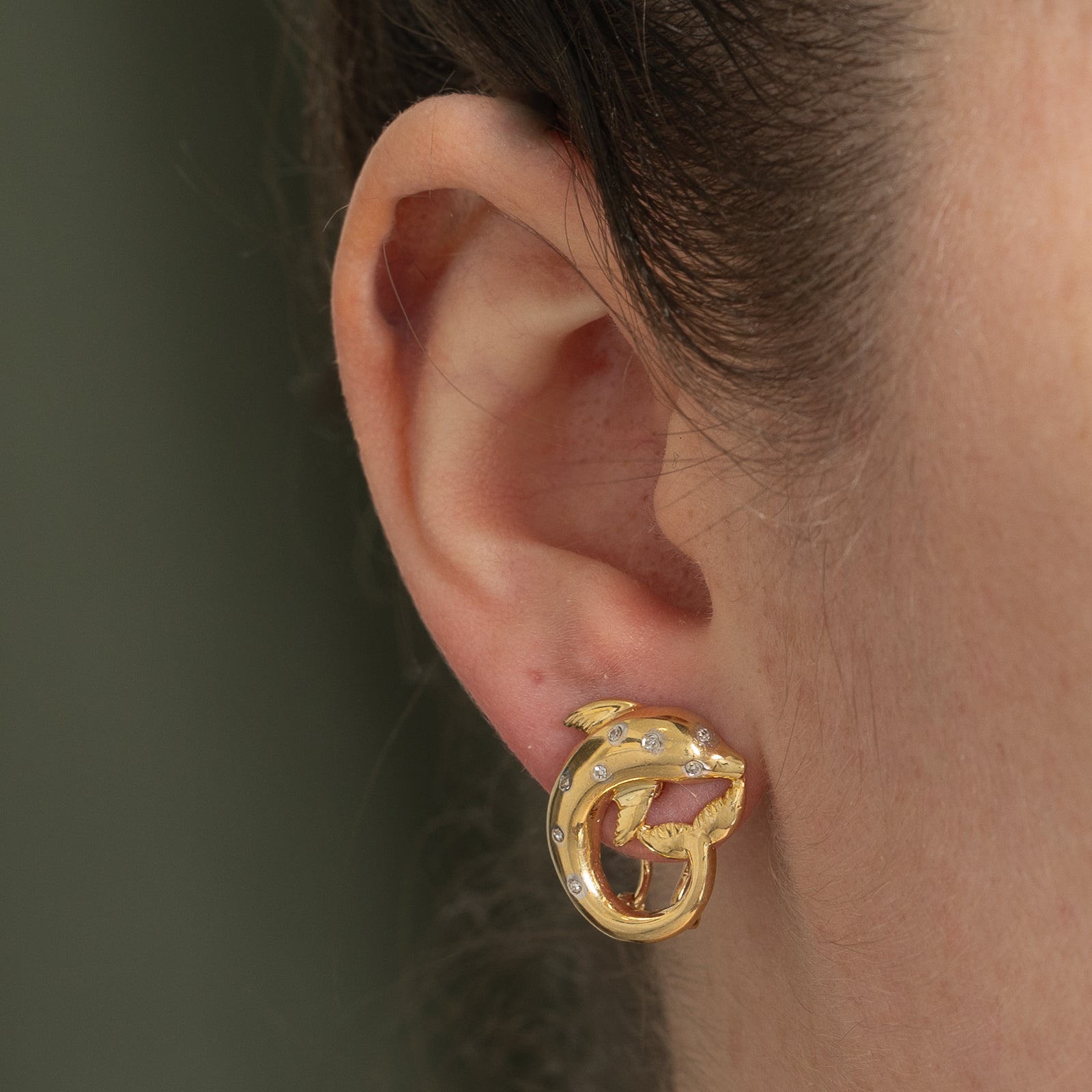 Diamond Dolphin Earrings | 0.10ctw
