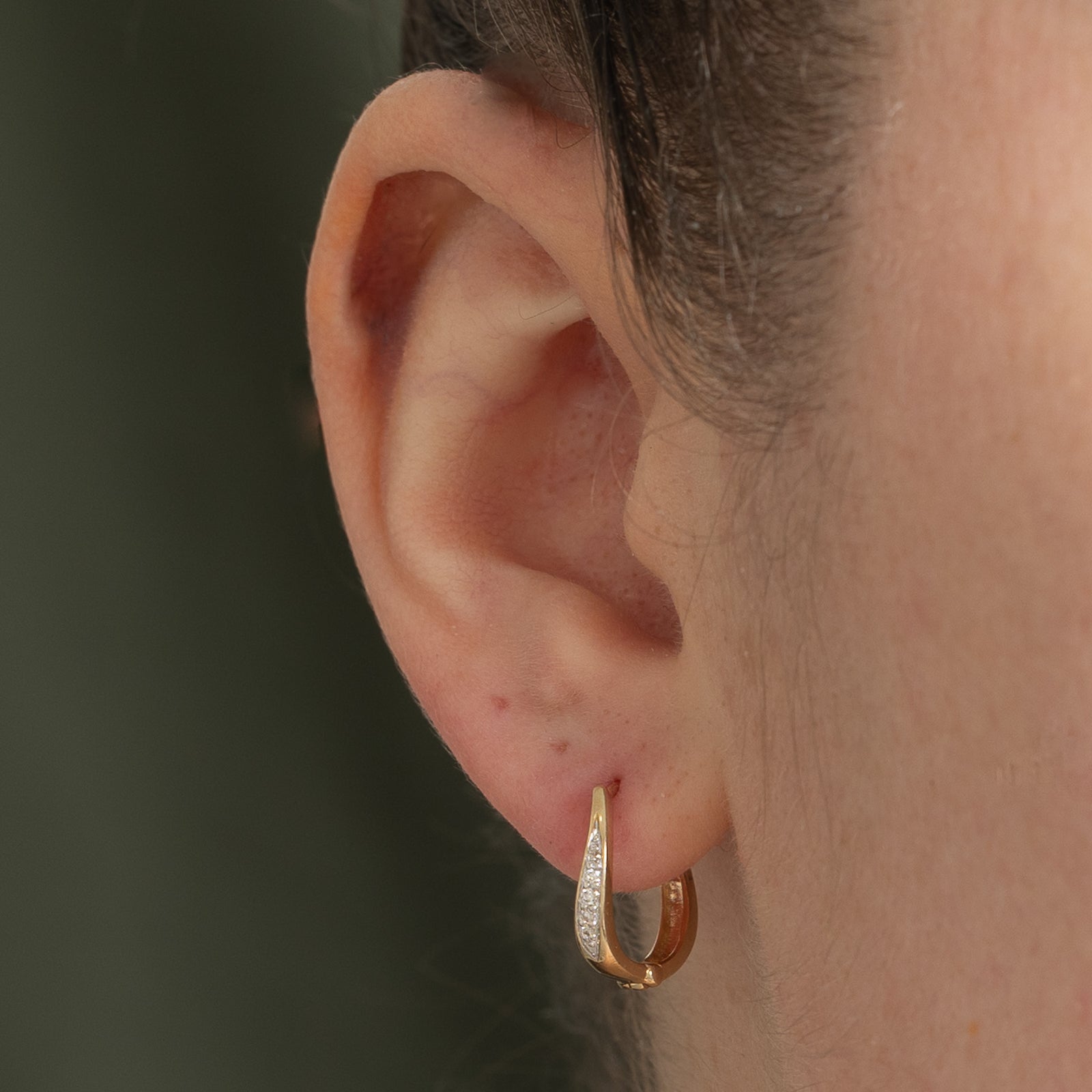 10K Diamond Hoop Earrings | 0.06ctw