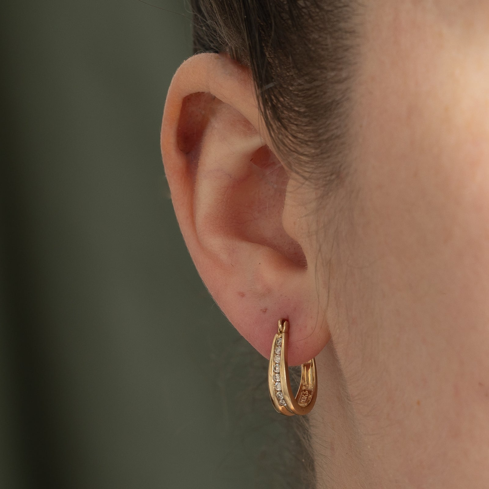 10K Diamond Hoop Earrings | 0.25ctw