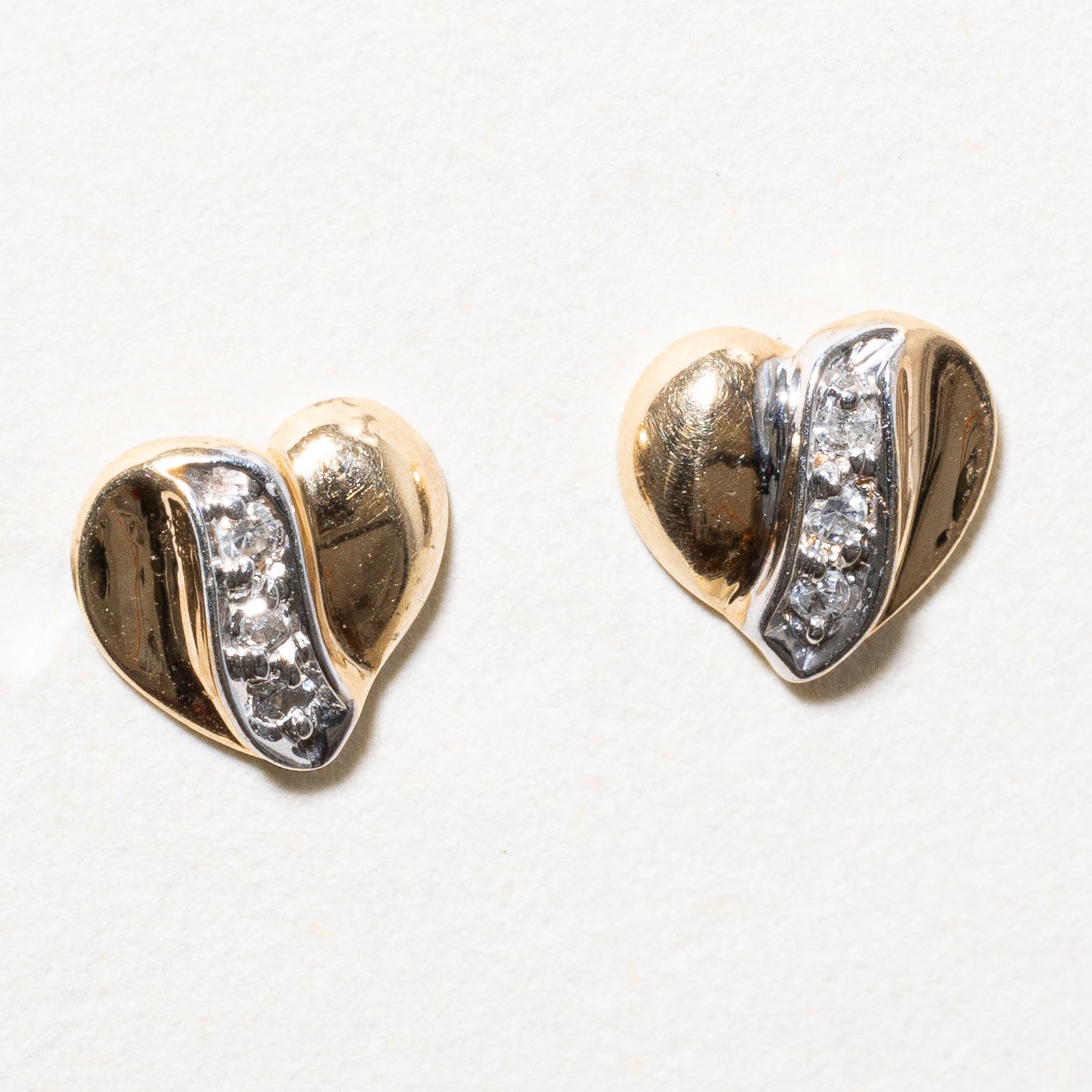 Diamond Heart Stud Earrings | 0.03ctw