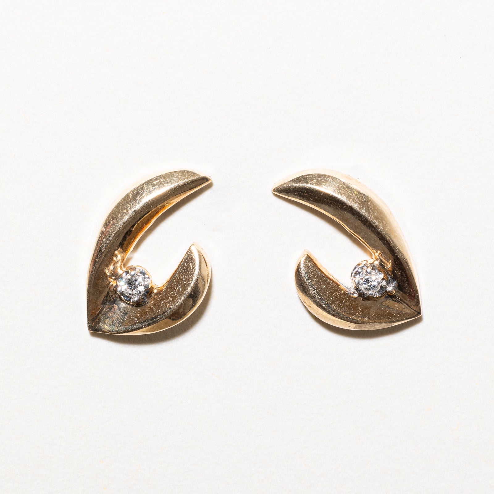 10K Diamond Abstract Stud Earrings | 0.04ctw