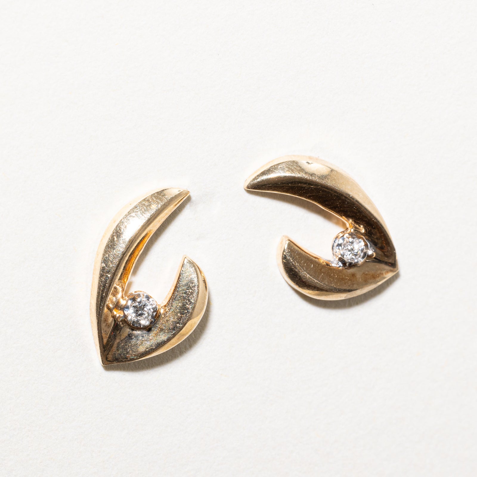10K Diamond Abstract Stud Earrings | 0.04ctw
