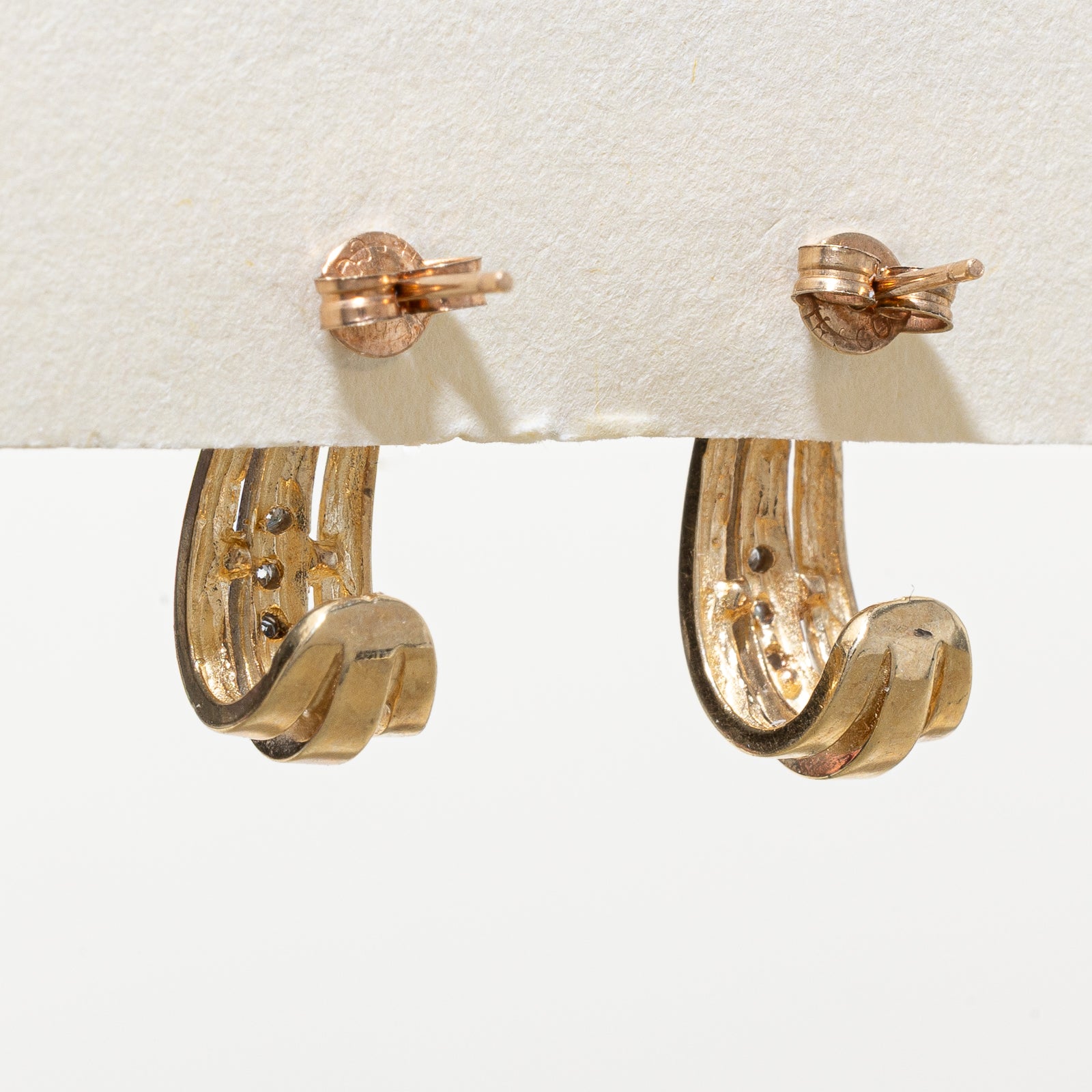 10K Diamond Hoop Earrings | 0.03ctw