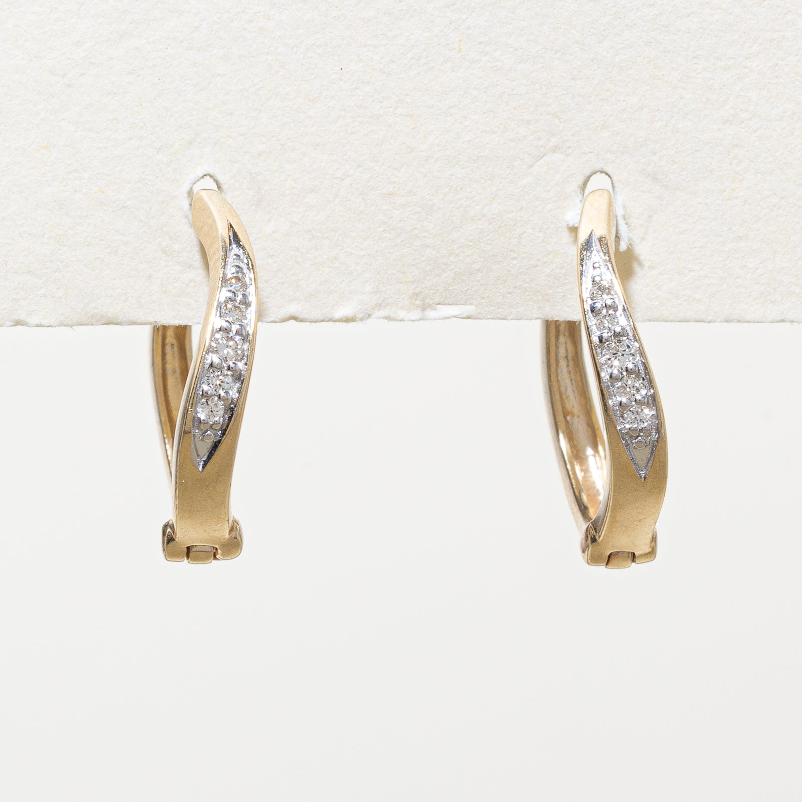 10K Diamond Hoop Earrings | 0.06ctw