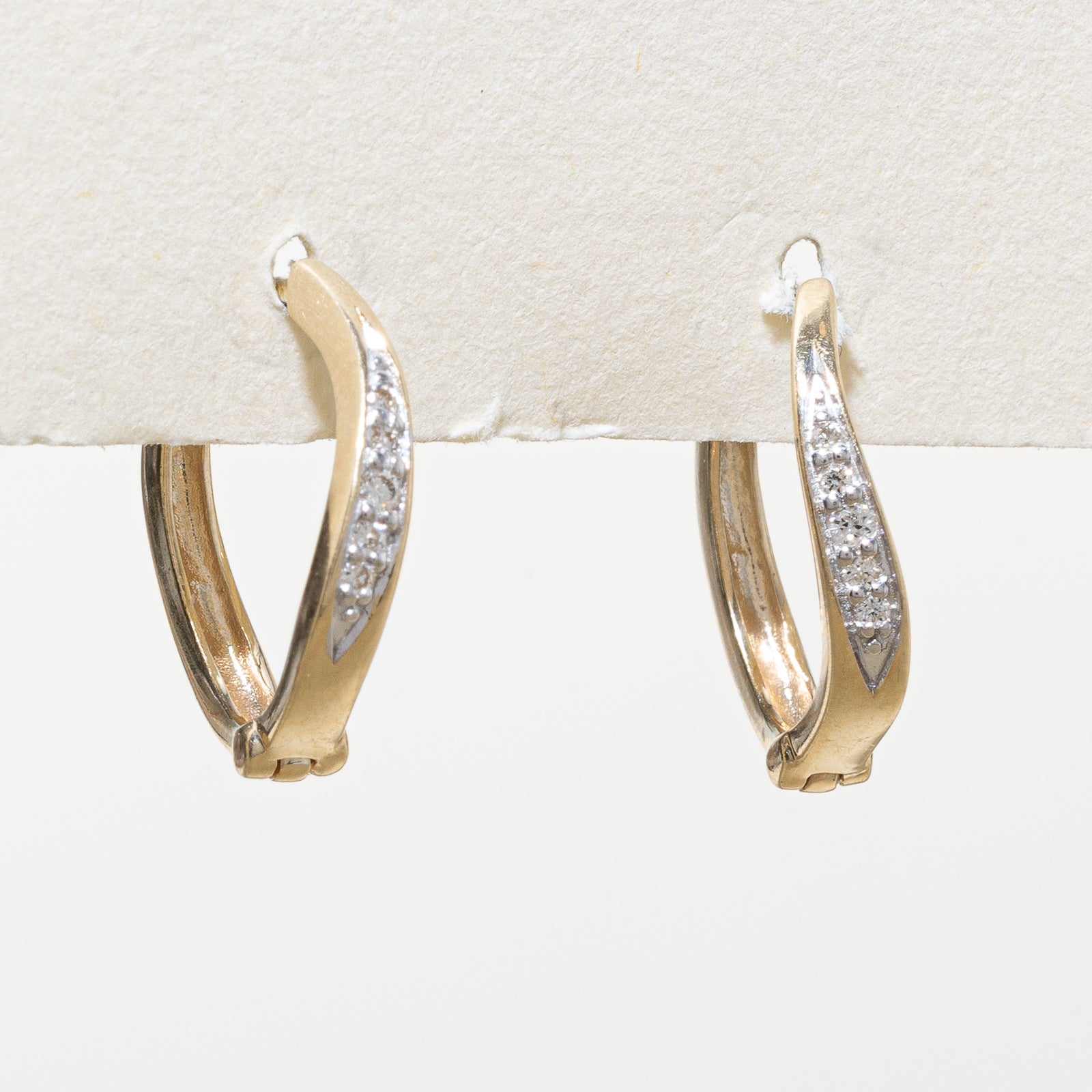 10K Diamond Hoop Earrings | 0.06ctw