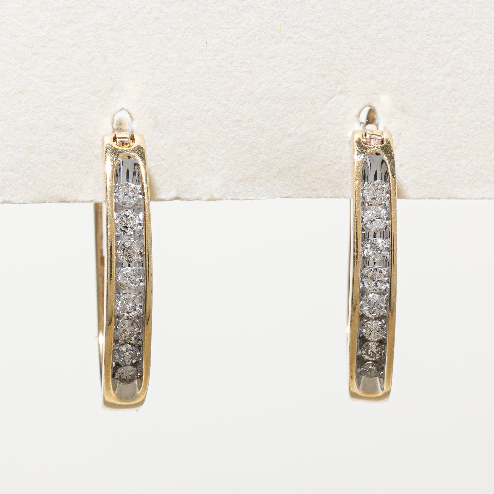 14K Diamond Hoop Earrings | 0.25ctw