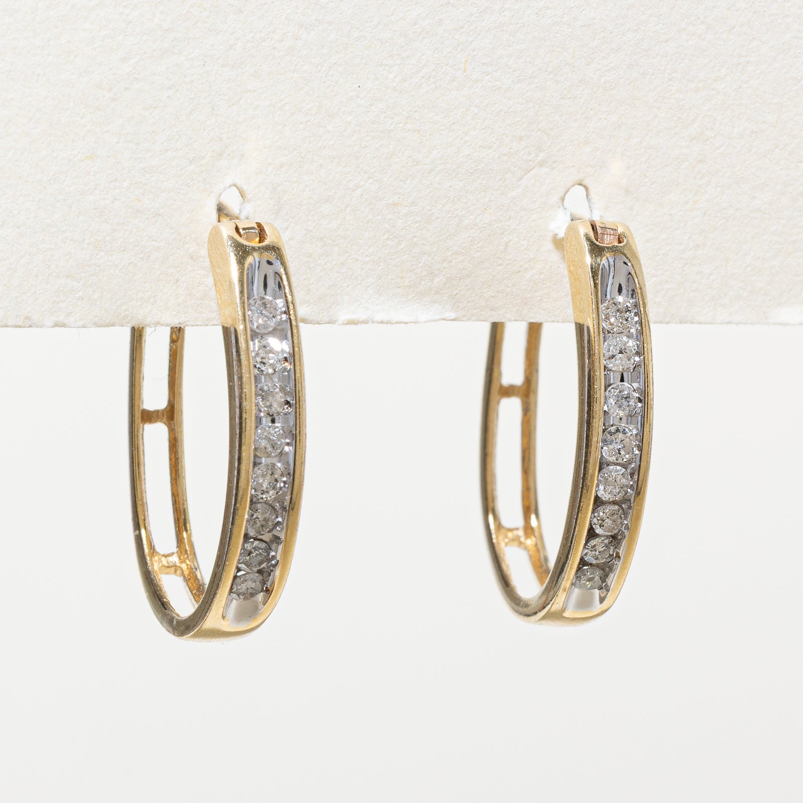 14K Diamond Hoop Earrings | 0.25ctw