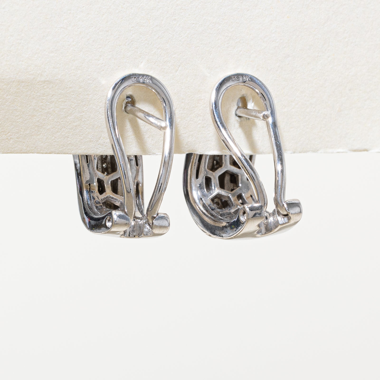 14K Diamond Thick Hoops Earrings | 0.10ctw