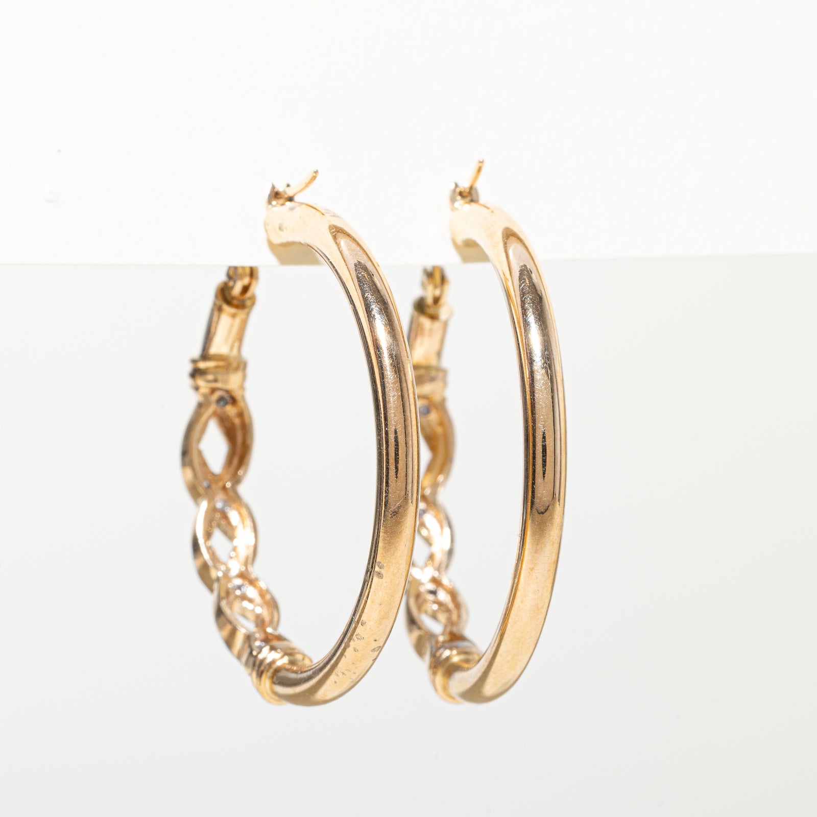 Diamond Crossover Hoop Earrings | 0.06ctw