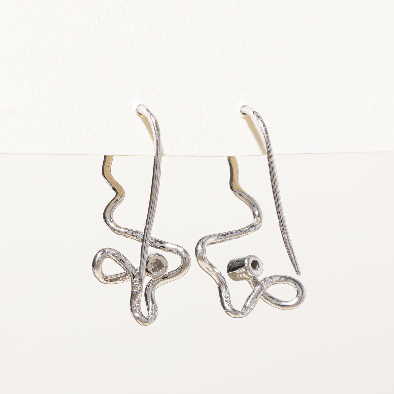 14K Diamond Abstract Drop Earrings | 0.03ctw