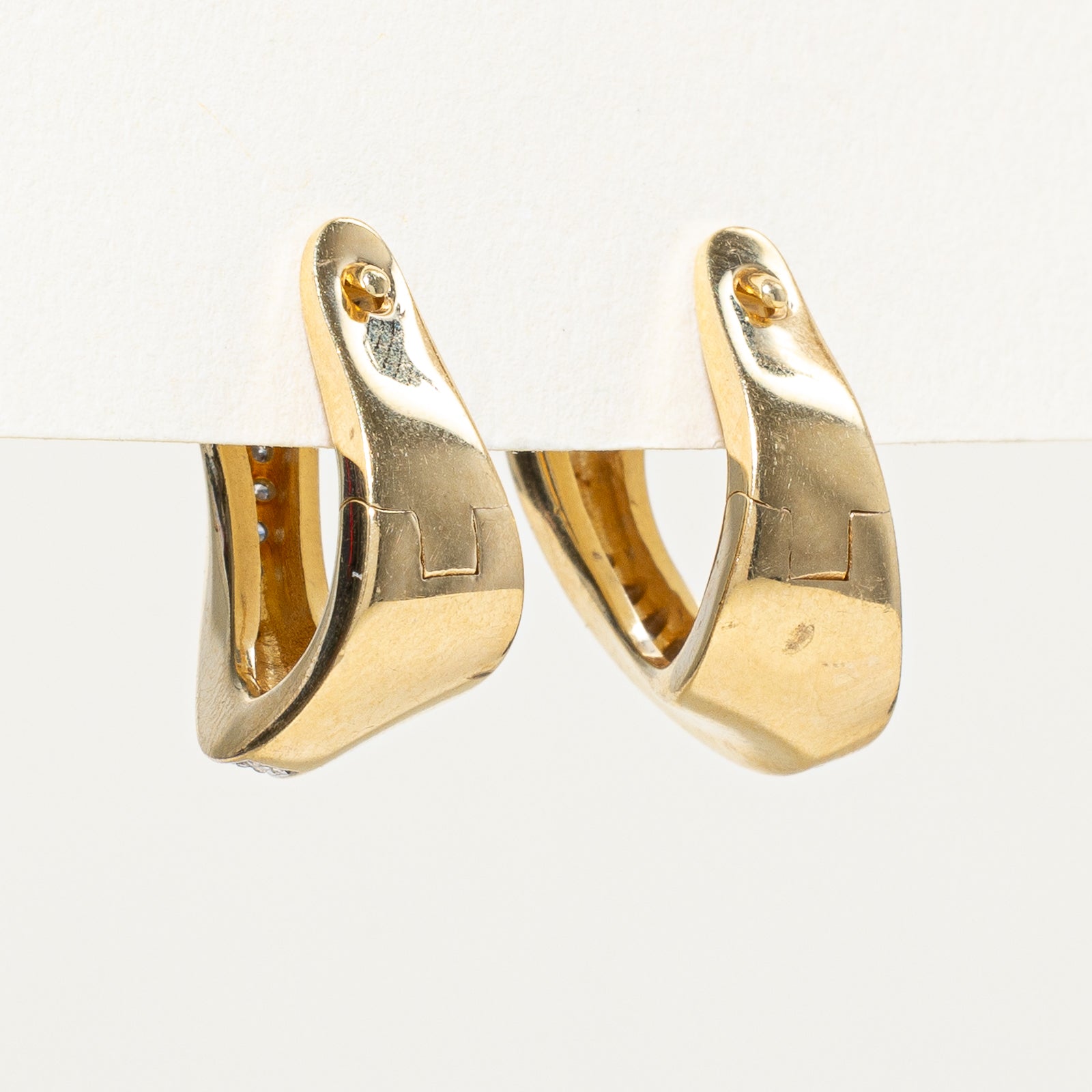 18K Diamond Hoop Earrings | 0.18ctw