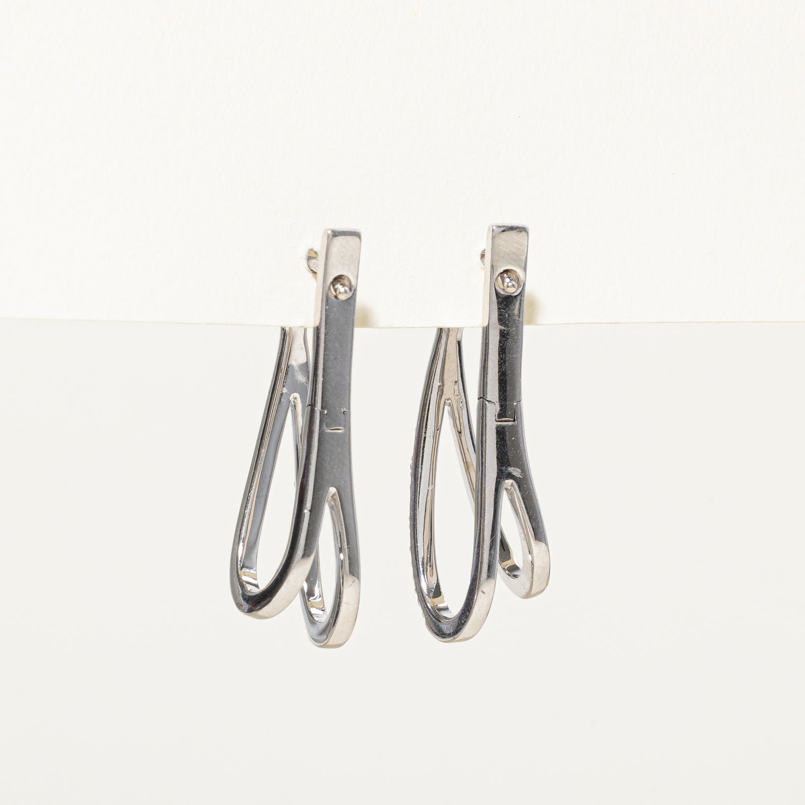 14K Diamond Crossover Hoop Earrings | 0.27ctw