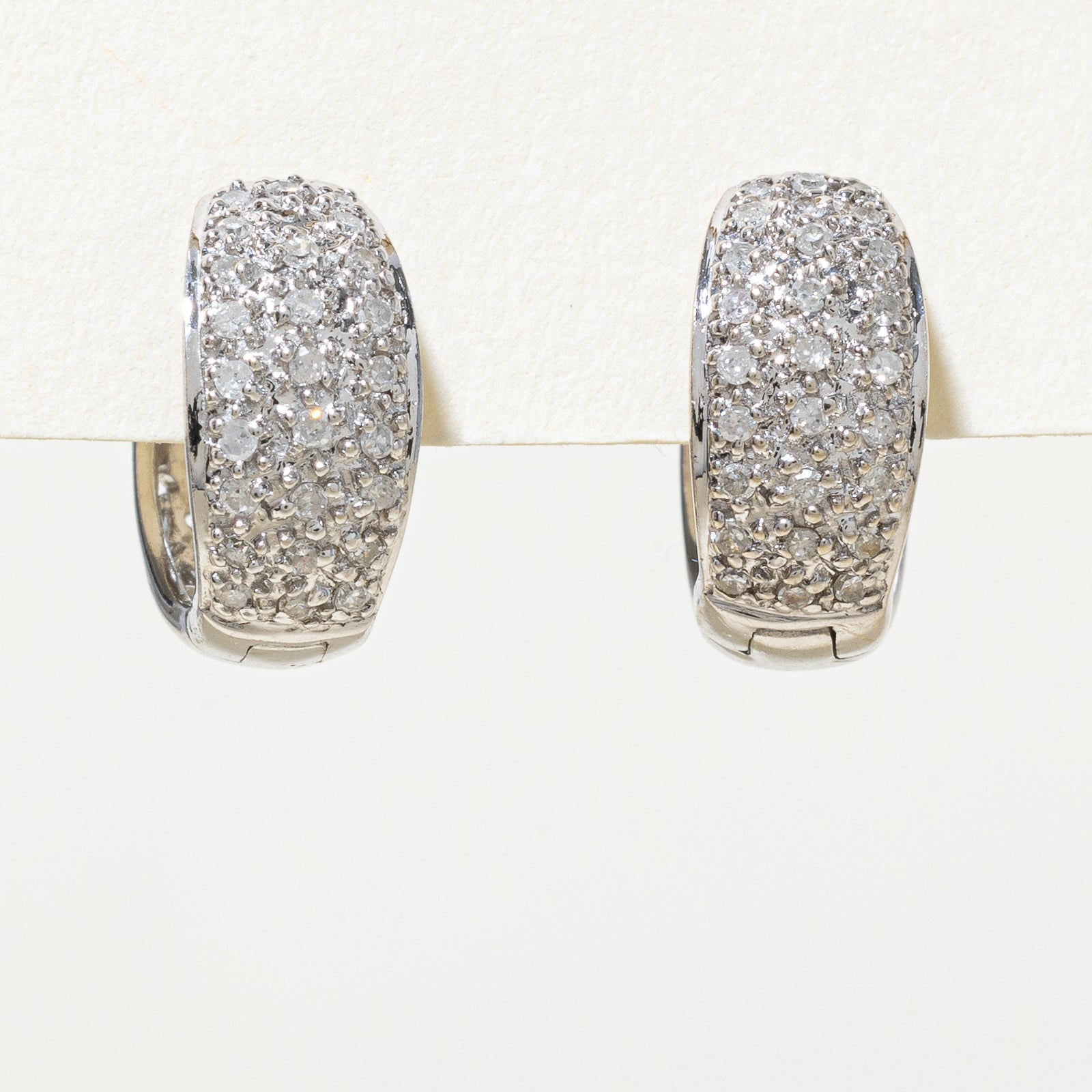 10K Diamond Cluster Huggie Earrings | 0.27ctw