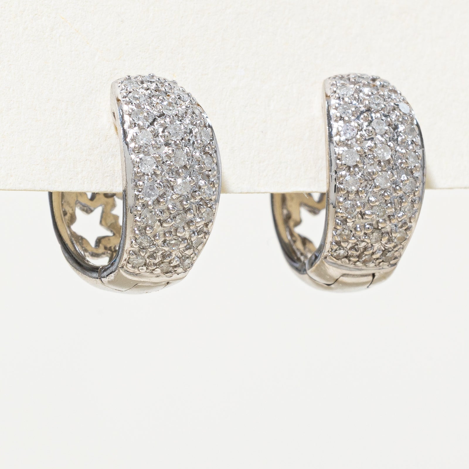 10K Diamond Cluster Huggie Earrings | 0.27ctw