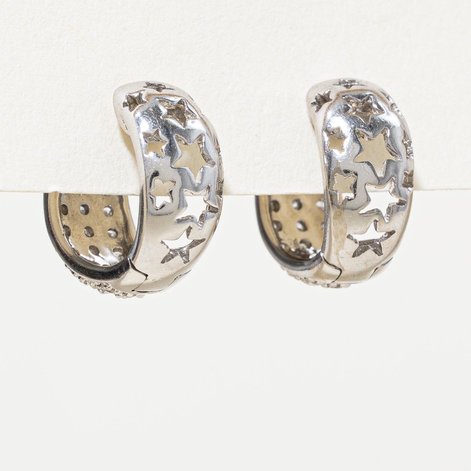 10K Diamond Cluster Huggie Earrings | 0.27ctw